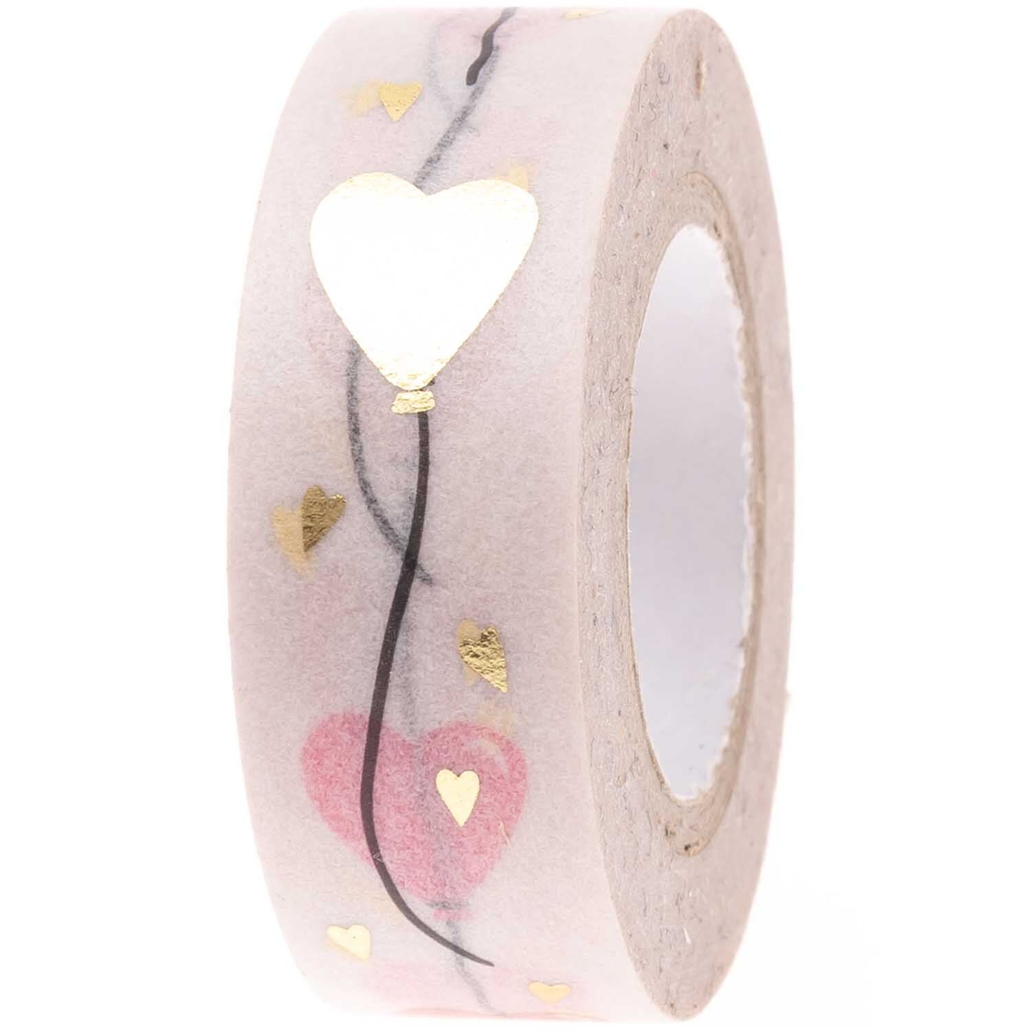 Paper Poetry Tape Herzluftballons puder-gold 1,5cm 10m