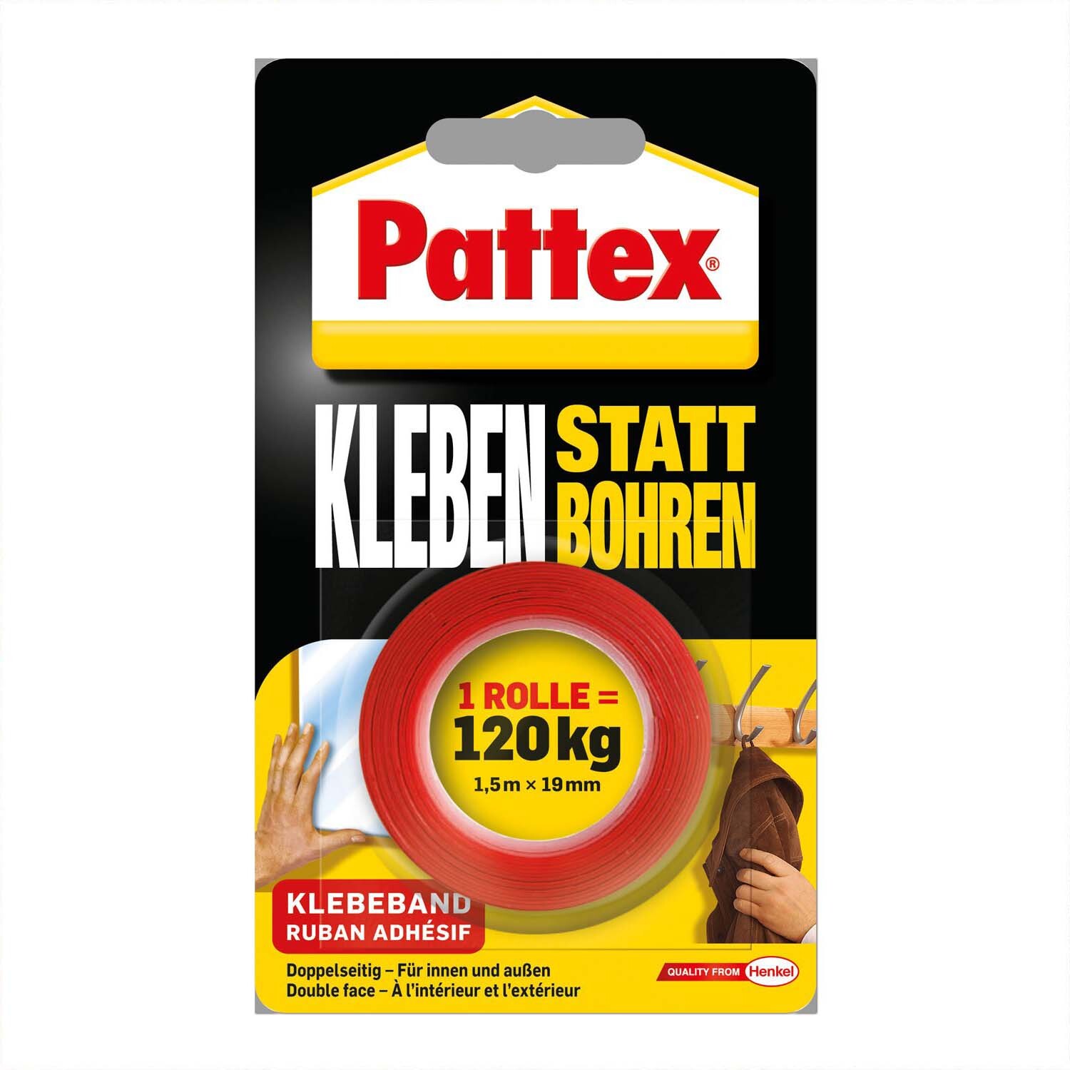 Kleben statt Bohren Klebeband 19mm 1,5m