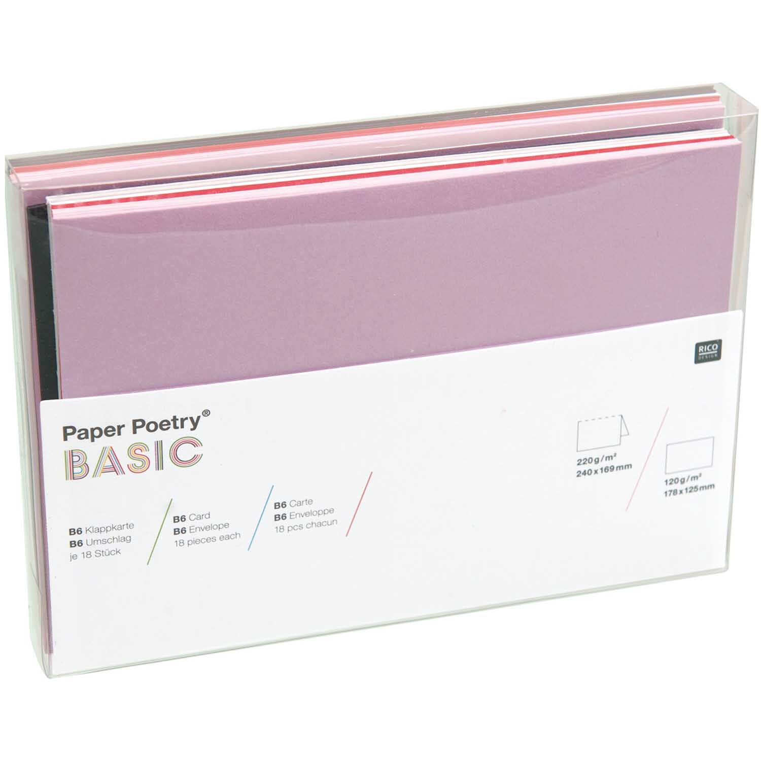 Paper Poetry Kartenset Basic B6 36teilig