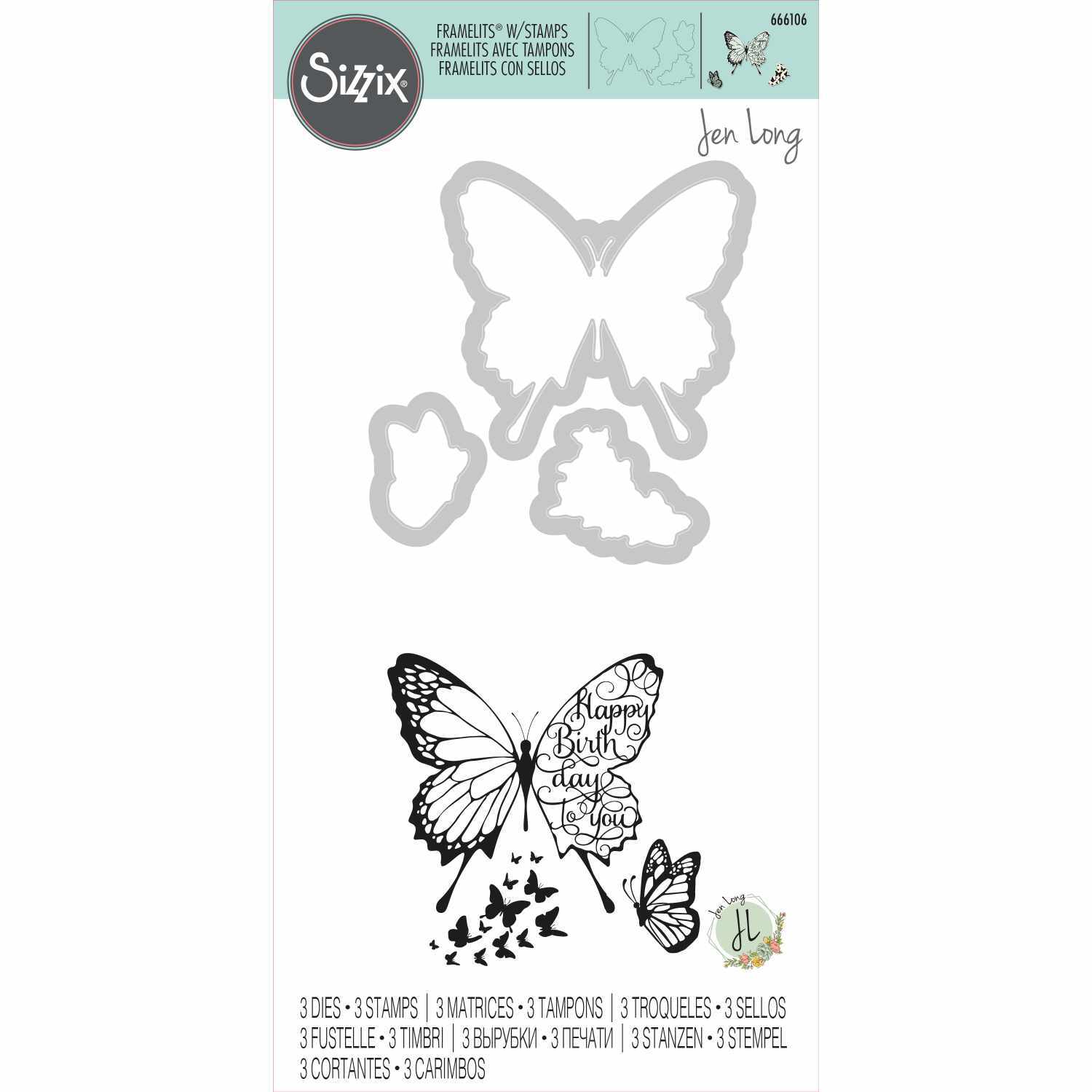 Framelits Die Set Stamps Butterfly Birthday