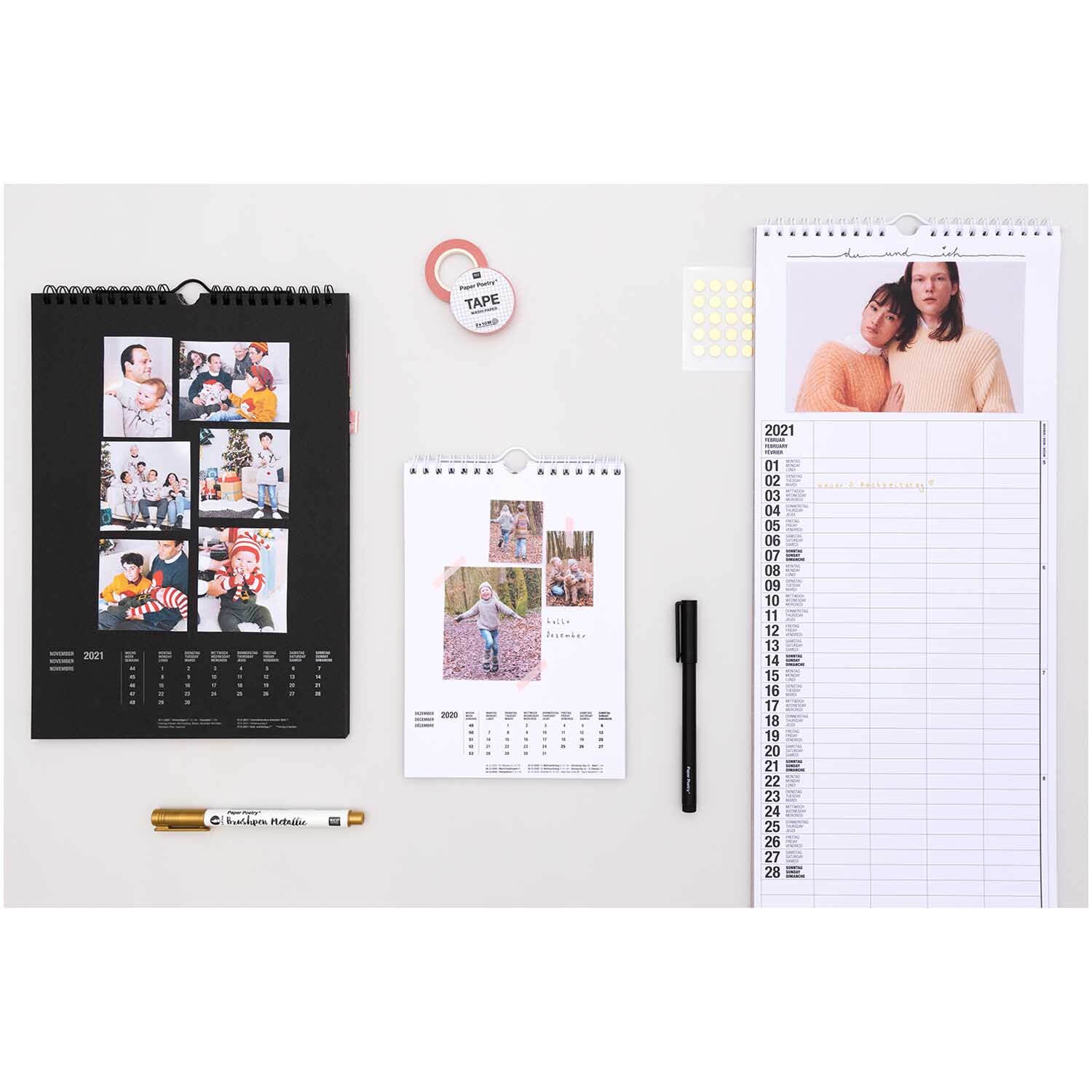 Paper Poetry Kalender 2025 DIN A4 schwarz