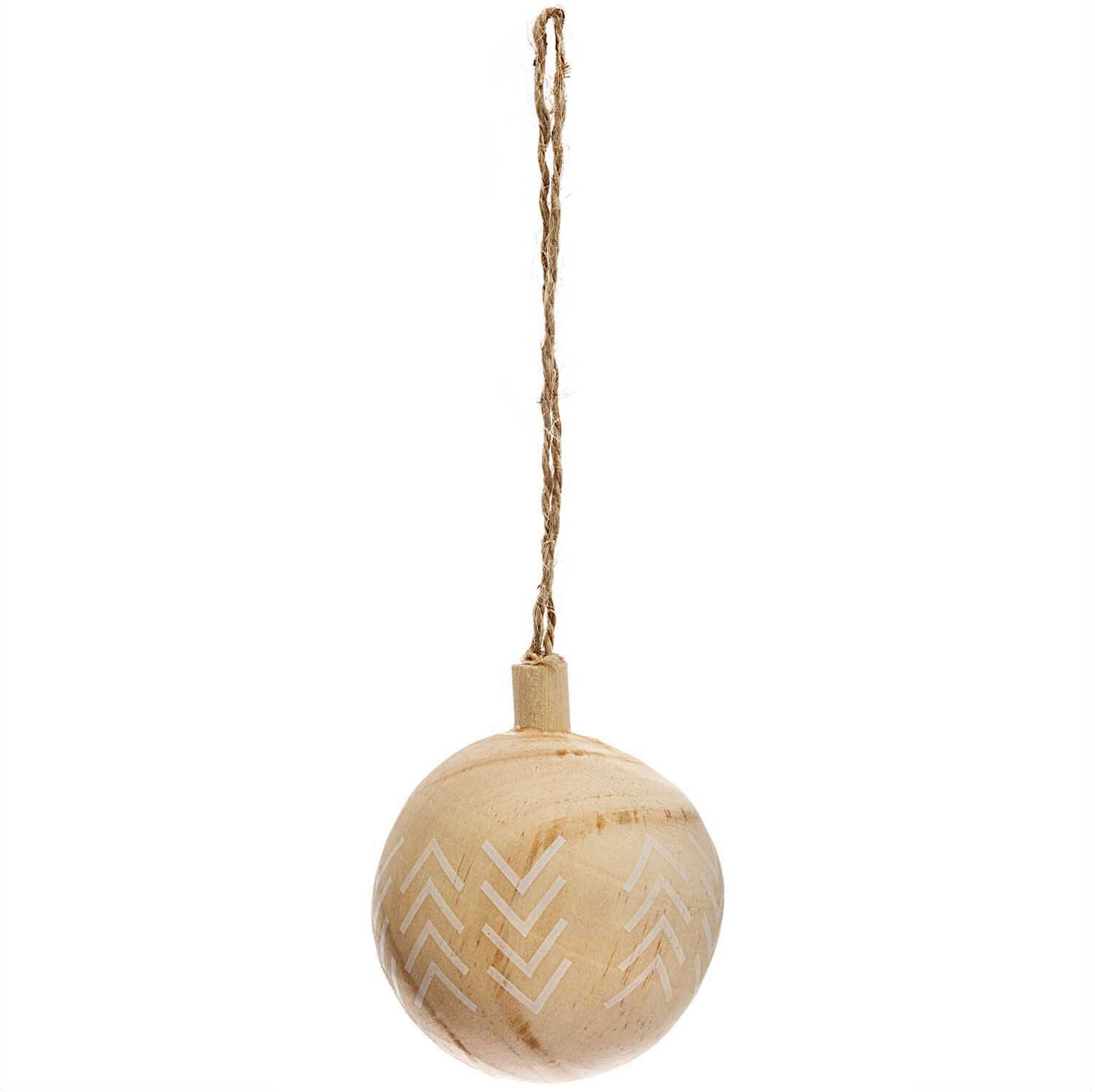 Baumschmuck Holzkugel natur-weiß gemustert Ø6cm