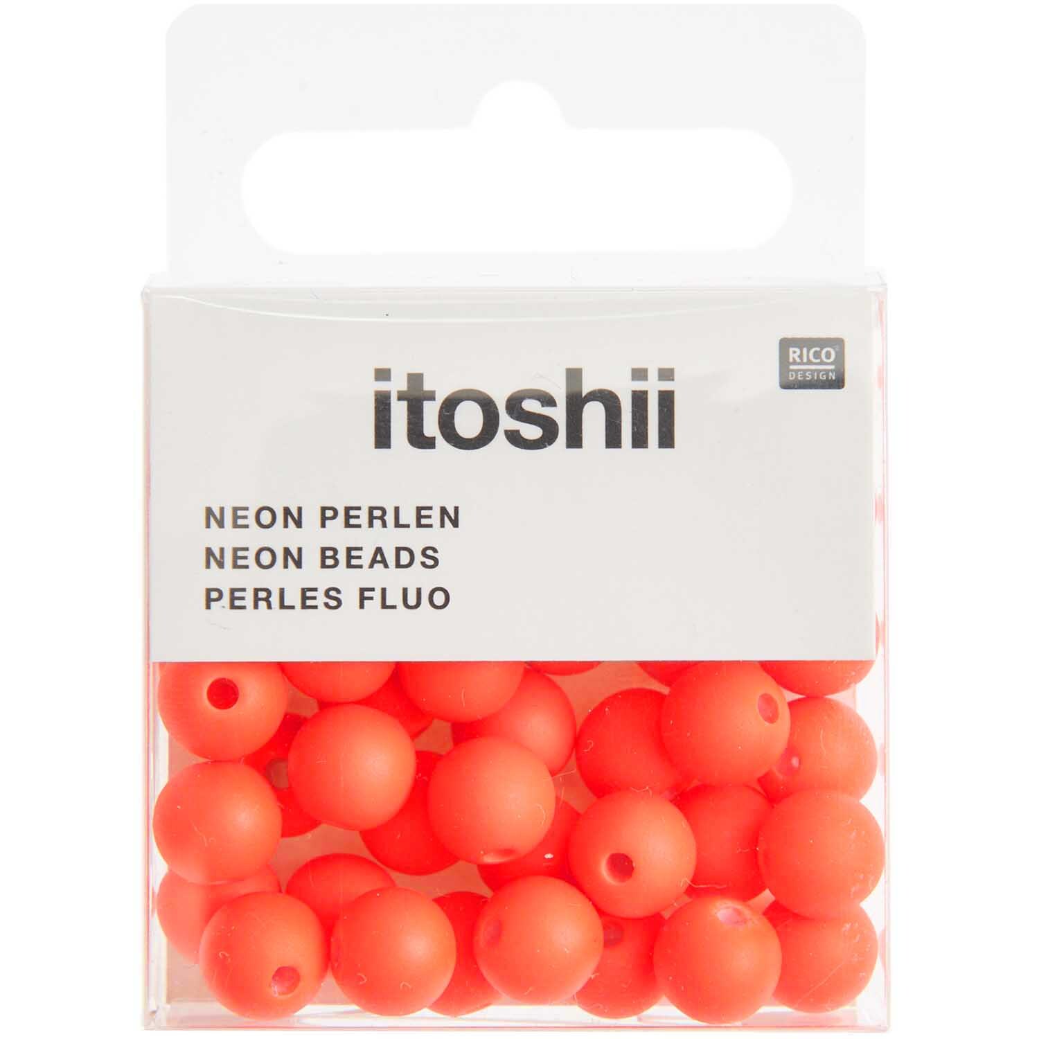 itoshii Kunststoffperlen neon 8mm 40 Stück