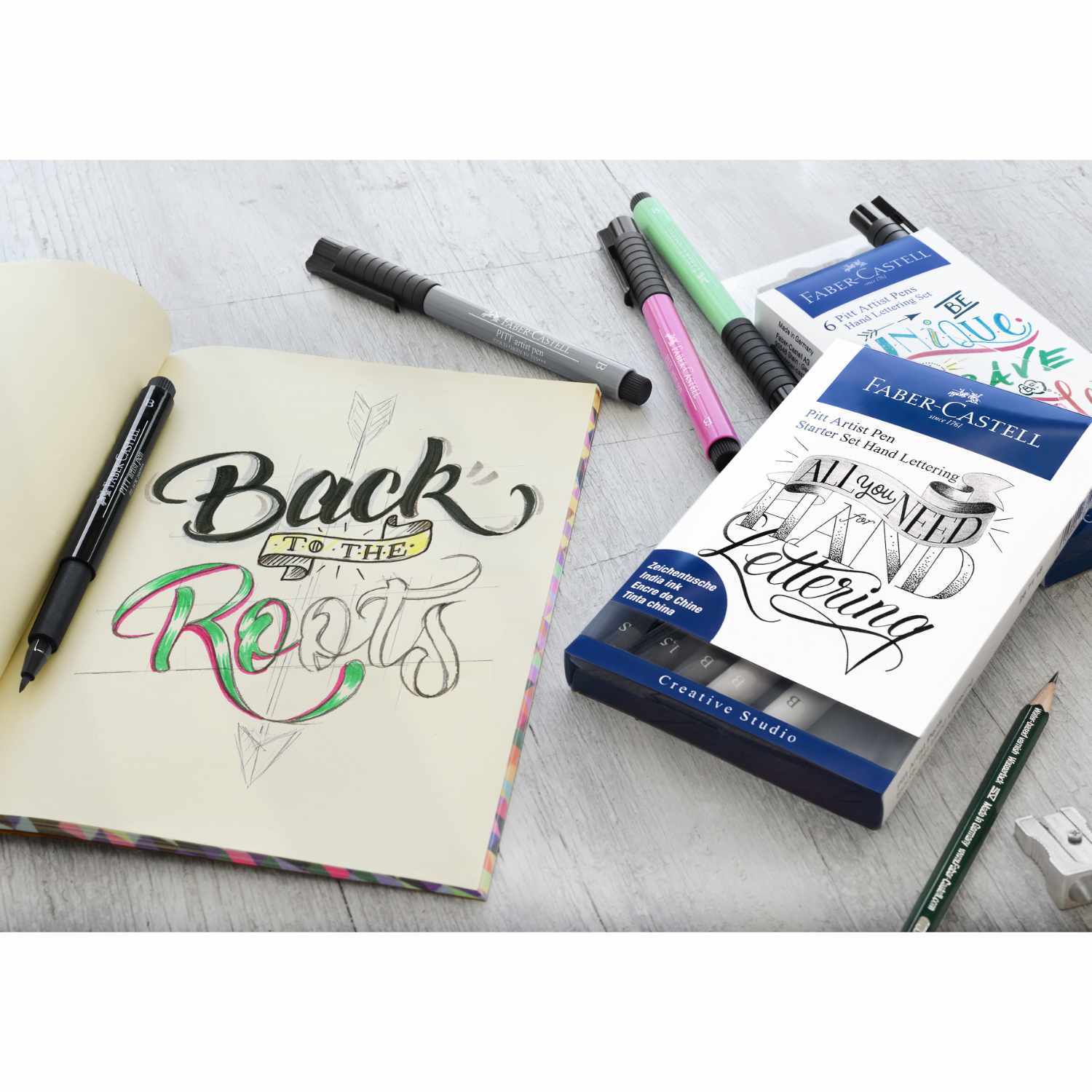 Tuschestift Pitt Artist Pen Handlettering 4 Stück