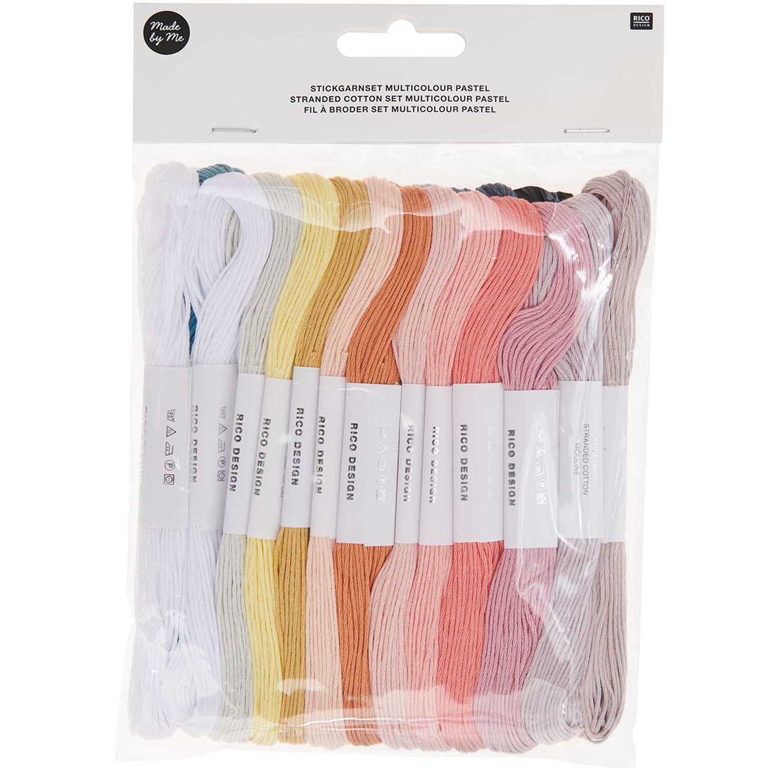 Stickgarn Set Multicolour Pastell 24teilig