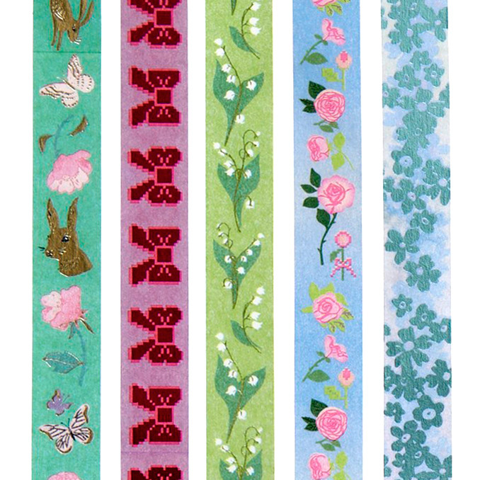 Paper Poetry Tape Set La Vie En Rose Grün / Blau