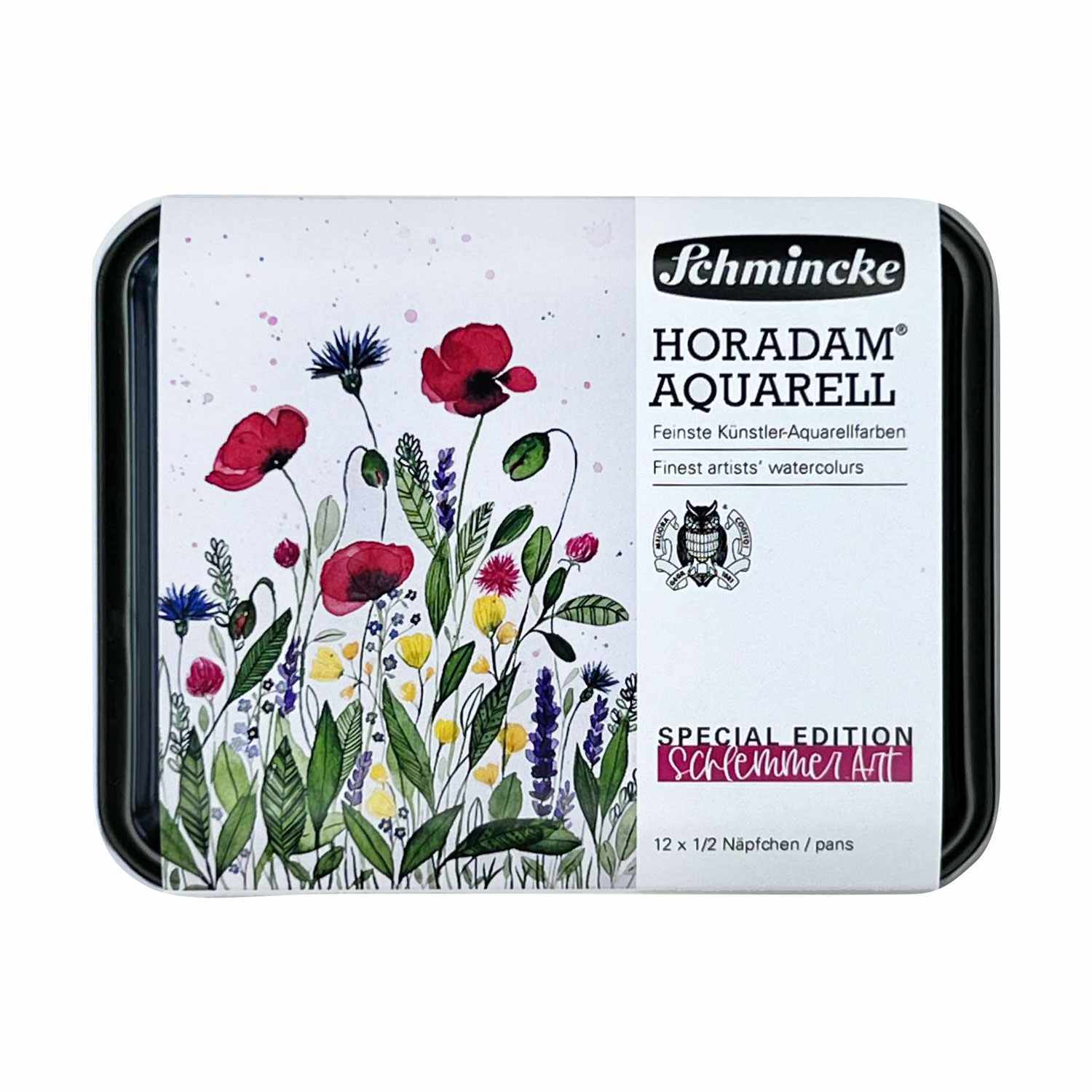 Schmincke Horadam Aquarellkasten 12x halbe Näpfchen