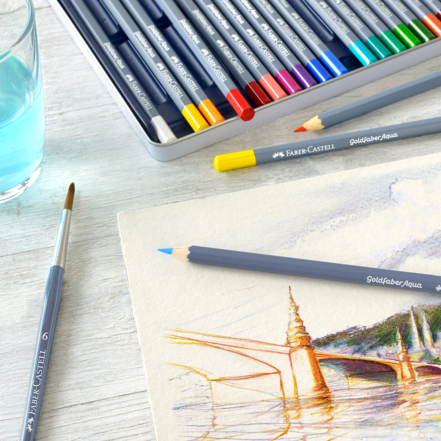 Goldfaber Aqua Aquarellstifte Pastell im Metalletui