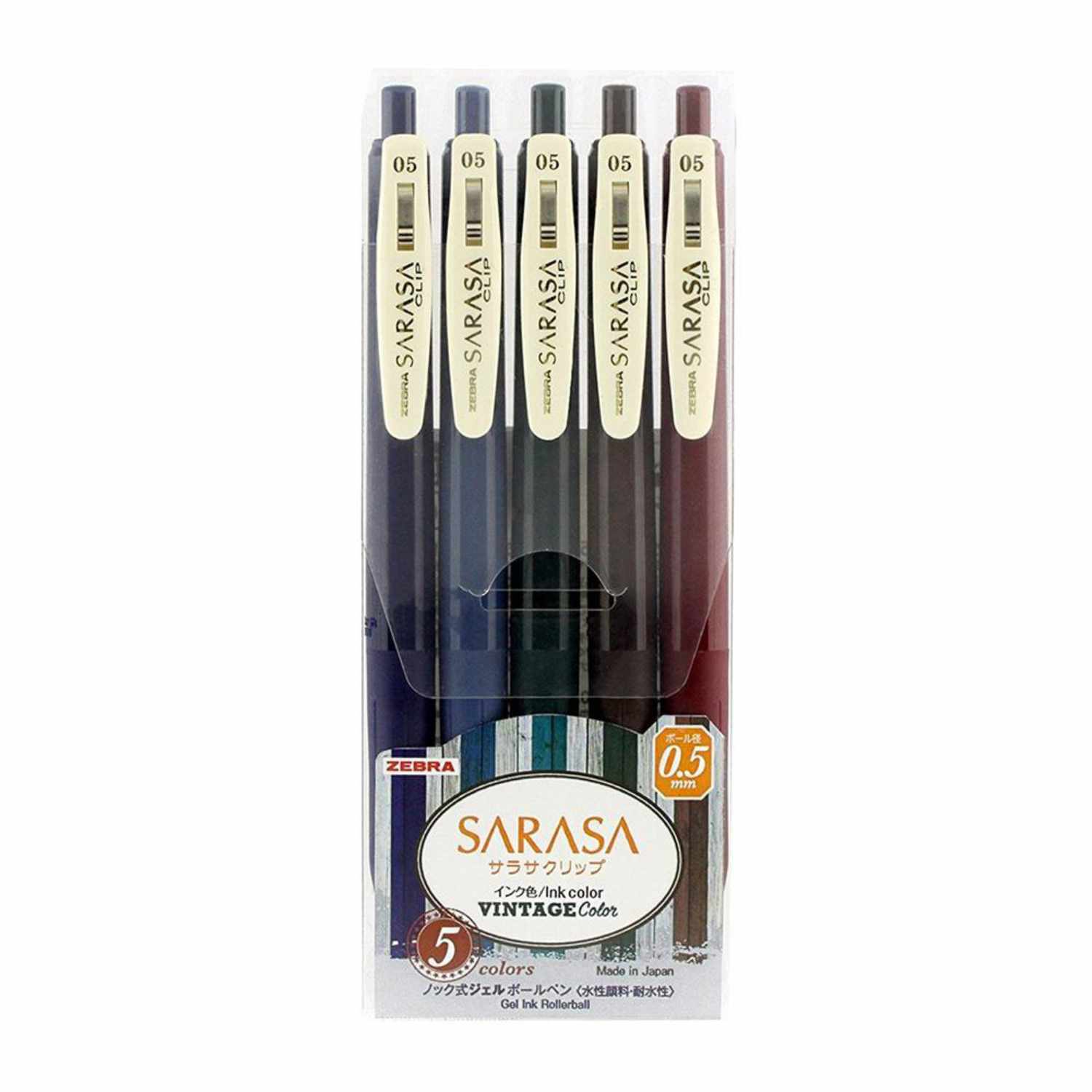 Sarasa Gel-Stifte mit Clip Vintage Set 0,5mm 