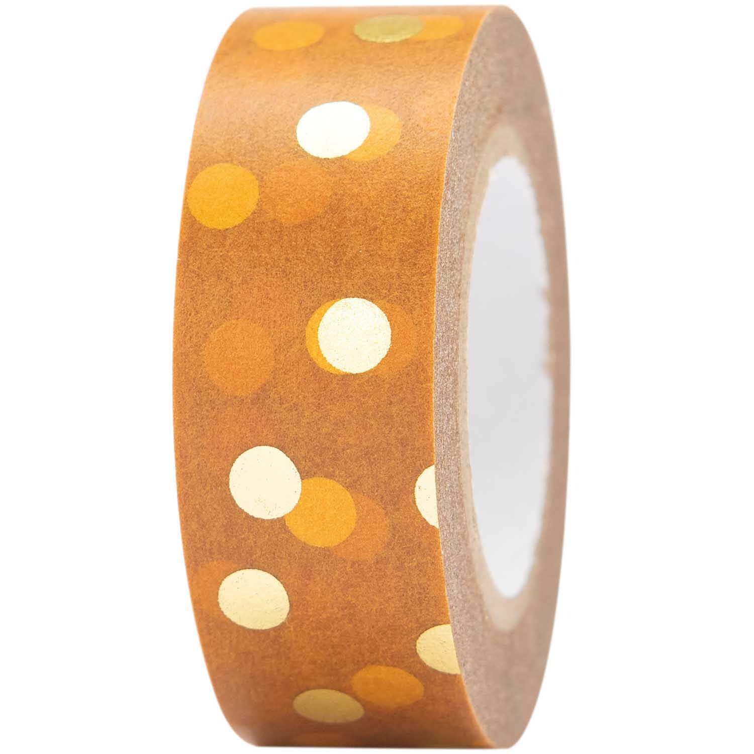 Paper Poetry Tape Punkte senfgelb-gold 1,5cm 10m