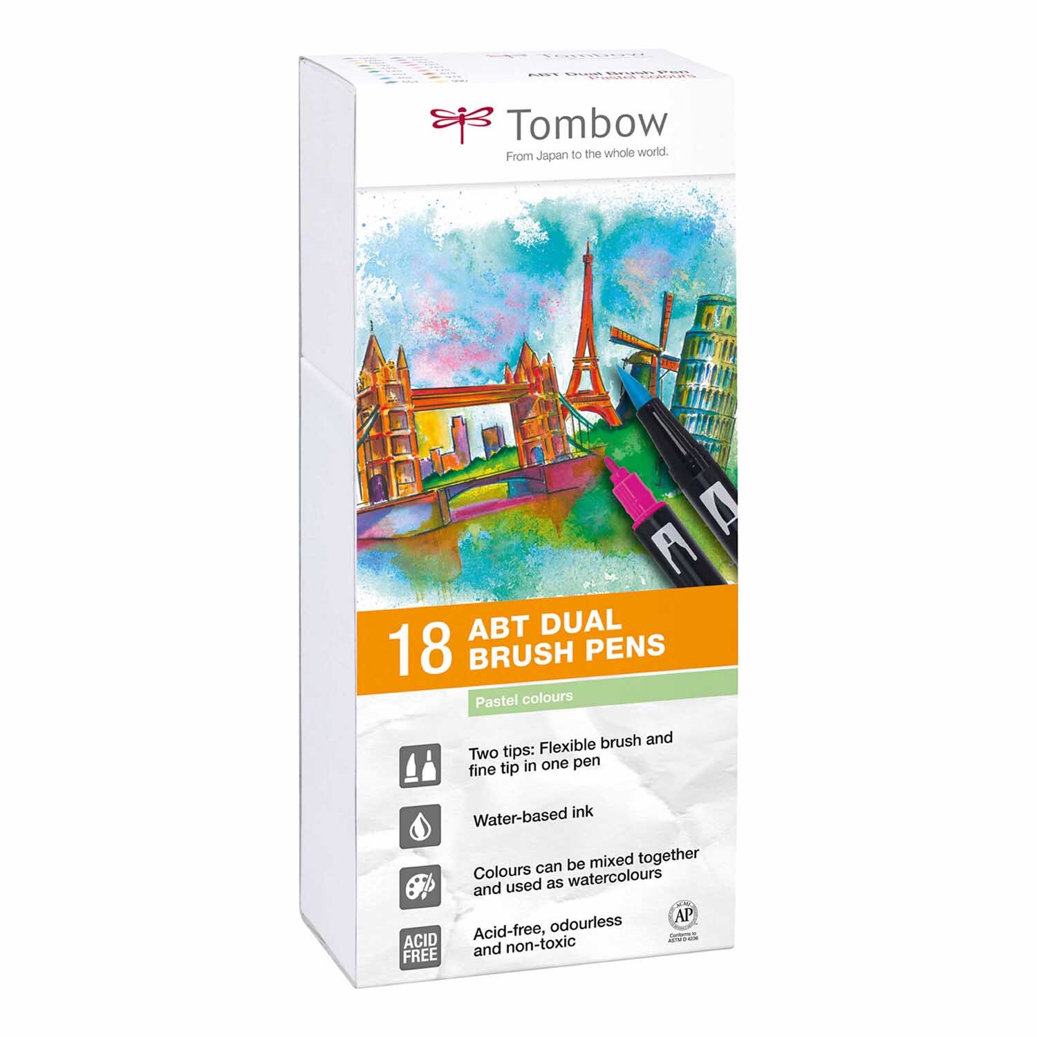 ABT Dual Brush Pen Pastellfarben 18er Set