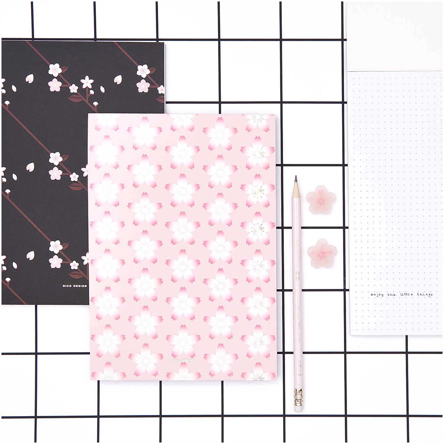 Paper Poetry Notizblock Kirschblüten pink A5 50 Blatt 100g/m²