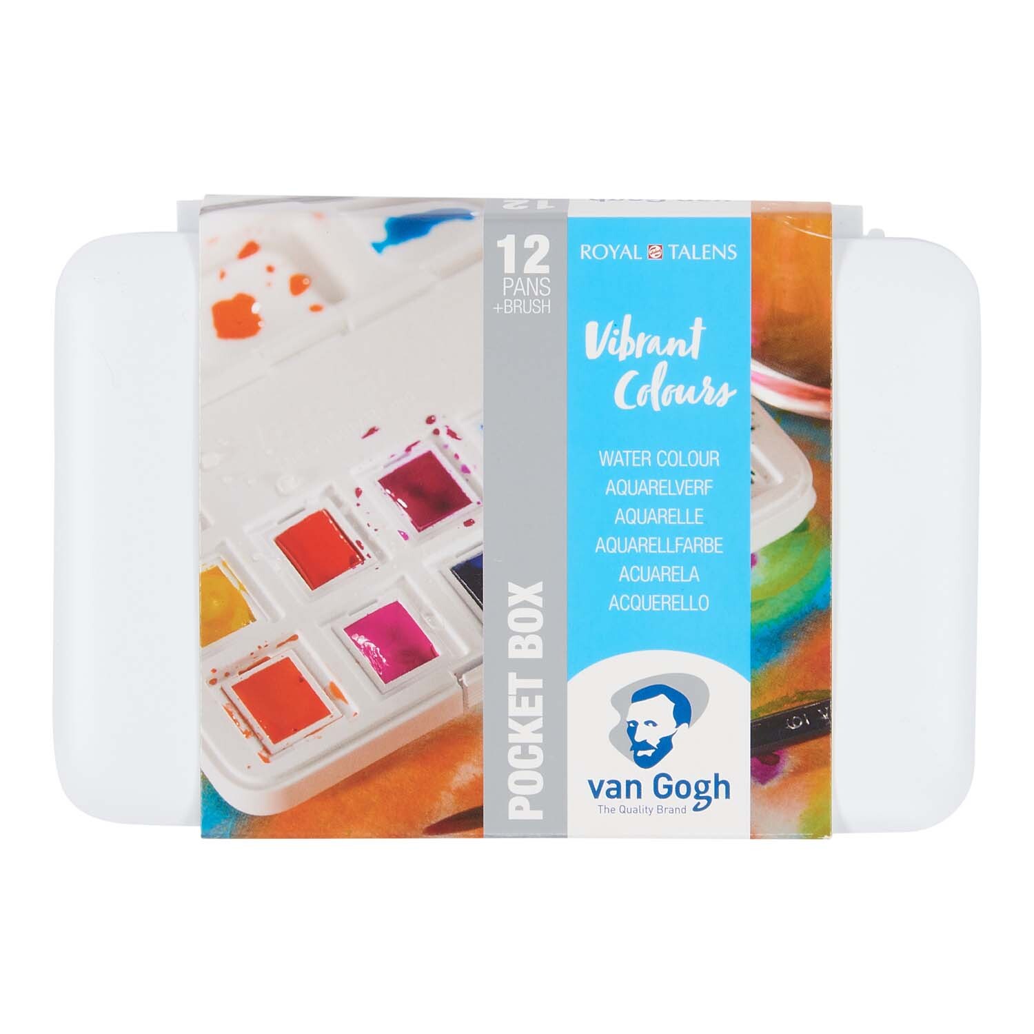 Aquarell Set intensive Farben 12 Näpfchen