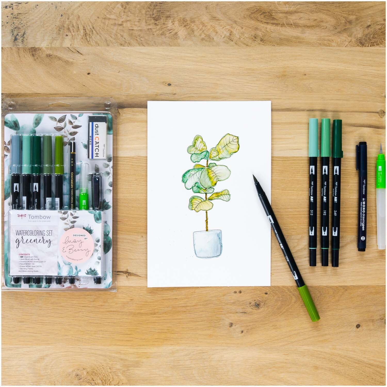 Tombow Watercoloring Set Greenery