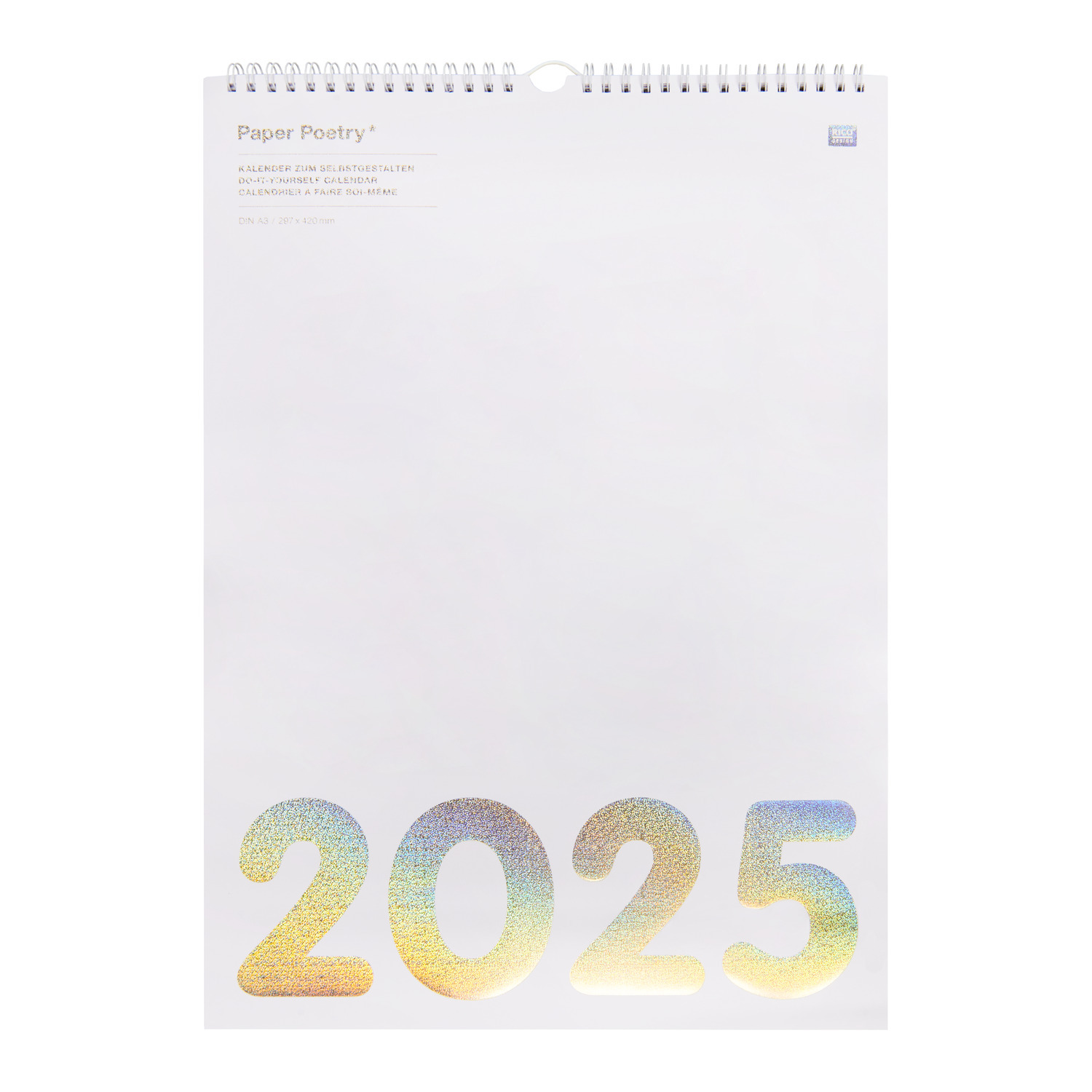 Paper Poetry Kalender 2025 DIN weiß A3