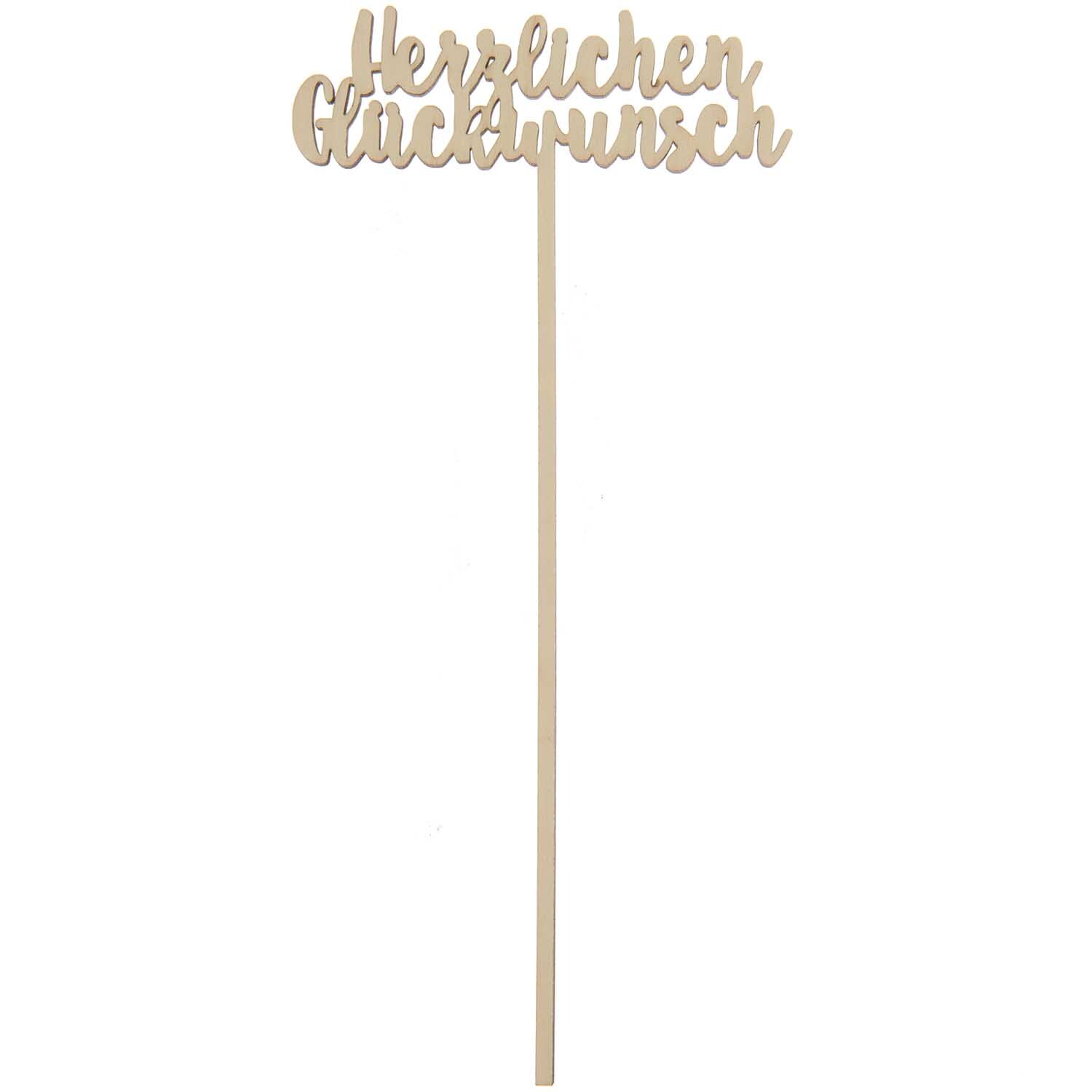 Holzpicker Herzlichen Glückwunsch 23,5cm