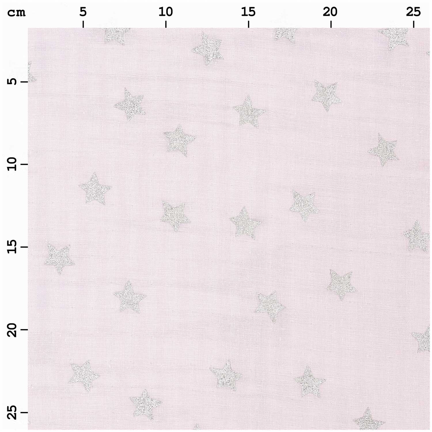 Musselin-Druckstoff Nostalgic Christmas Sterne rosa-metallic 140cm