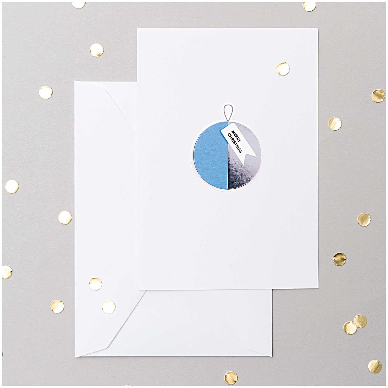 Paper Poetry 3D Sticker Kugeln blau-silber Hot Foil