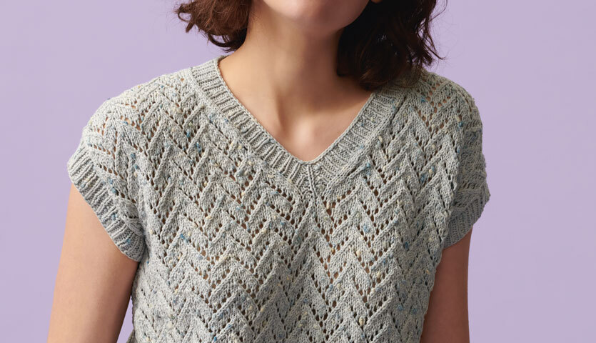 Strickanleitung Top mit Zickzack-Muster aus Fashion Cotton Neps dk