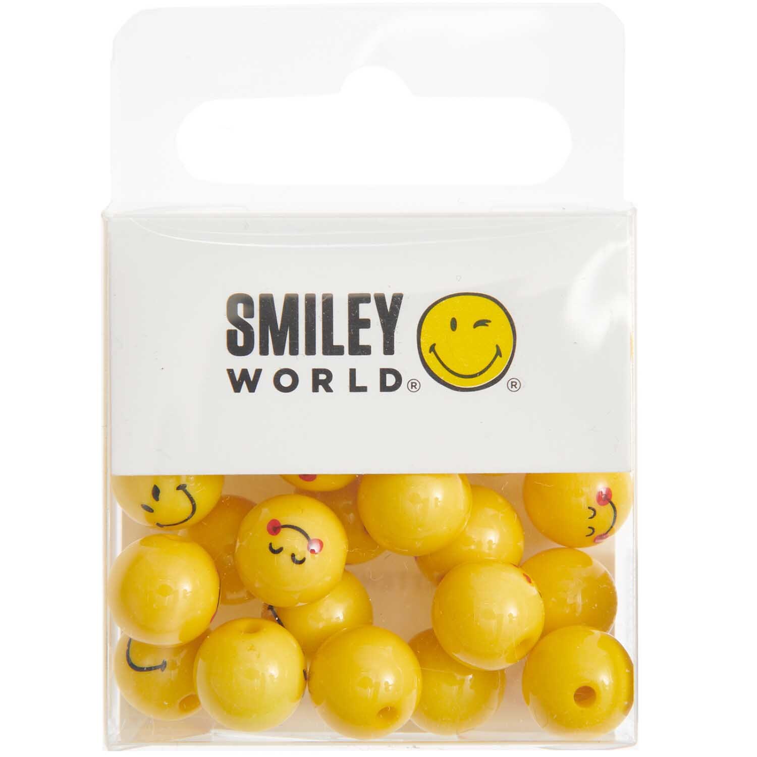 SmileyWorld® Perlen Expressions rund gelb 10mm 21 Stück