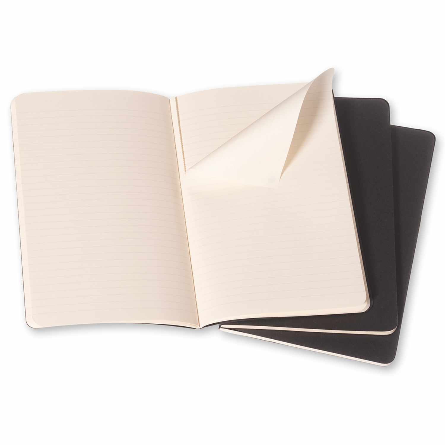 Cahier Notizbücher liniert Soft Cover schwarz 3 Stück