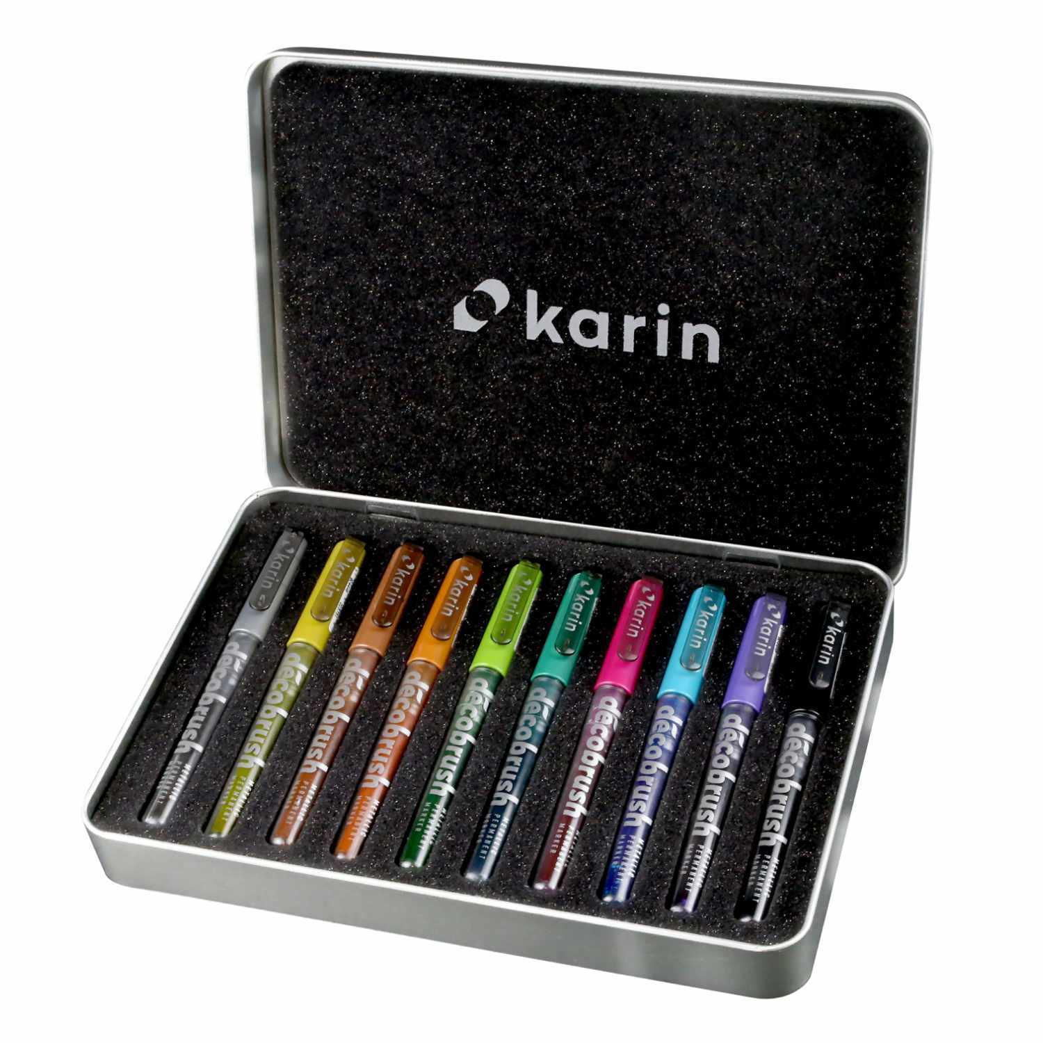 Deco Brush Metallic Marker Set 10 Farben Metall-Box