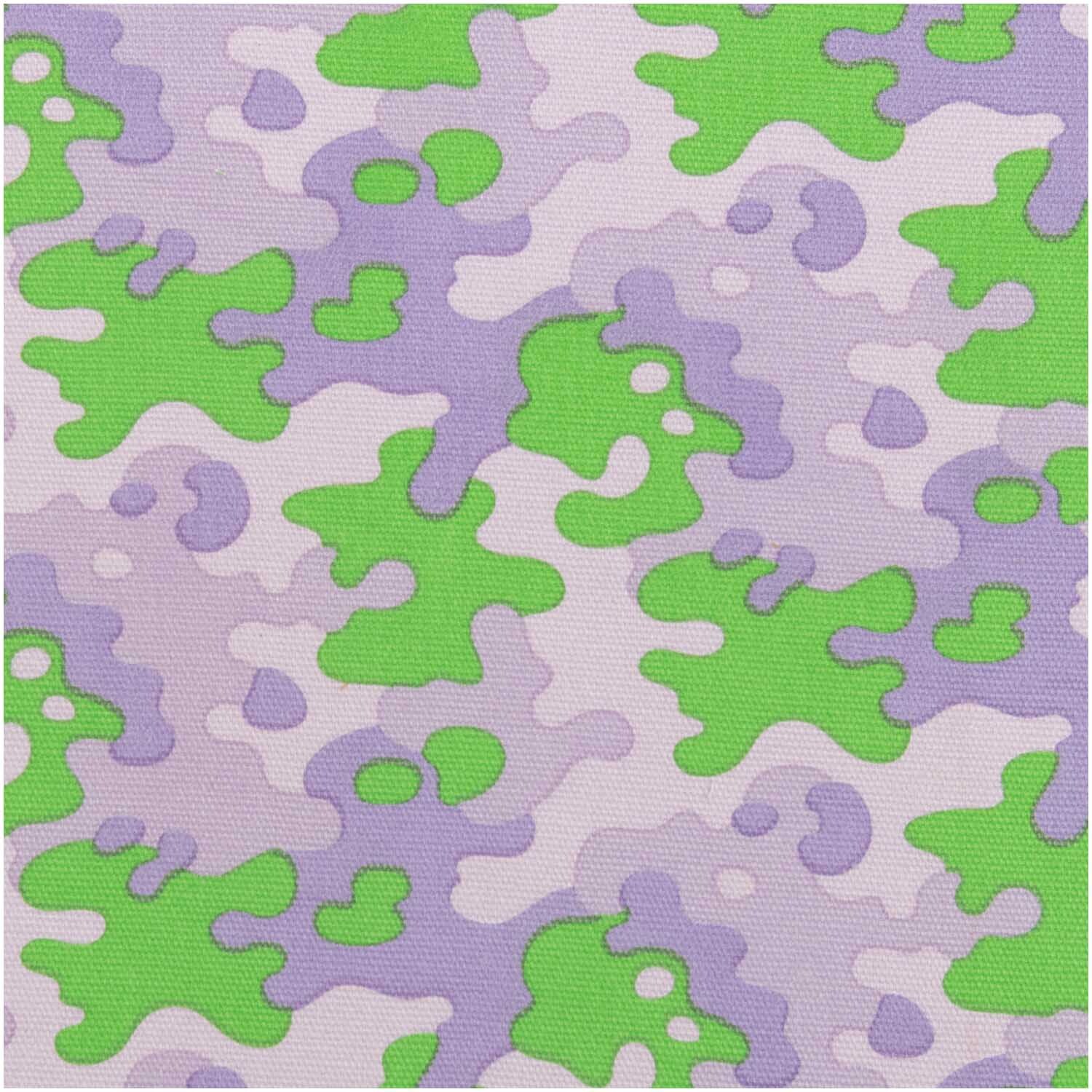 Meterware Canvas Camouflage grün-lila