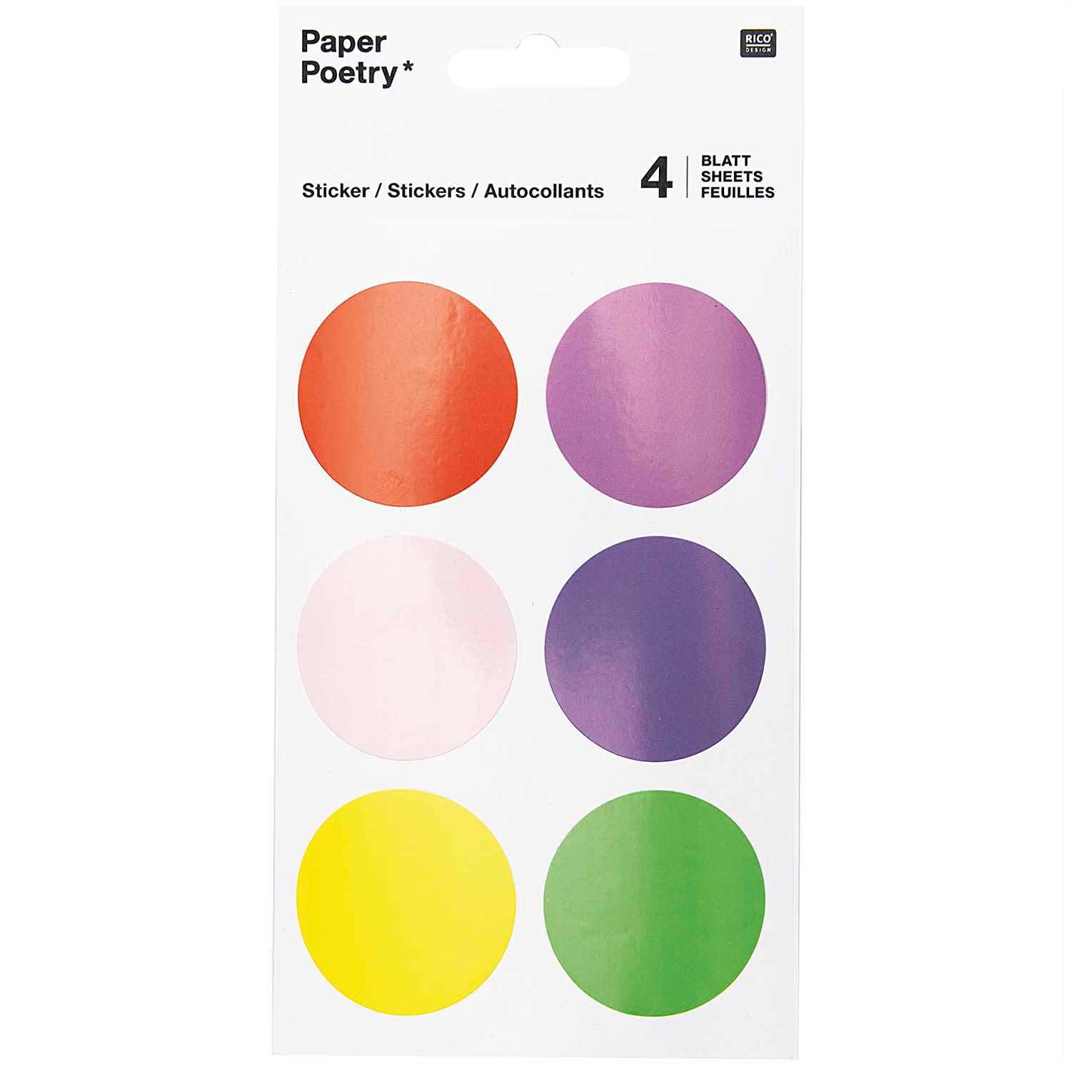 Paper Poetry Sticker Kreise bunt 24 Stück