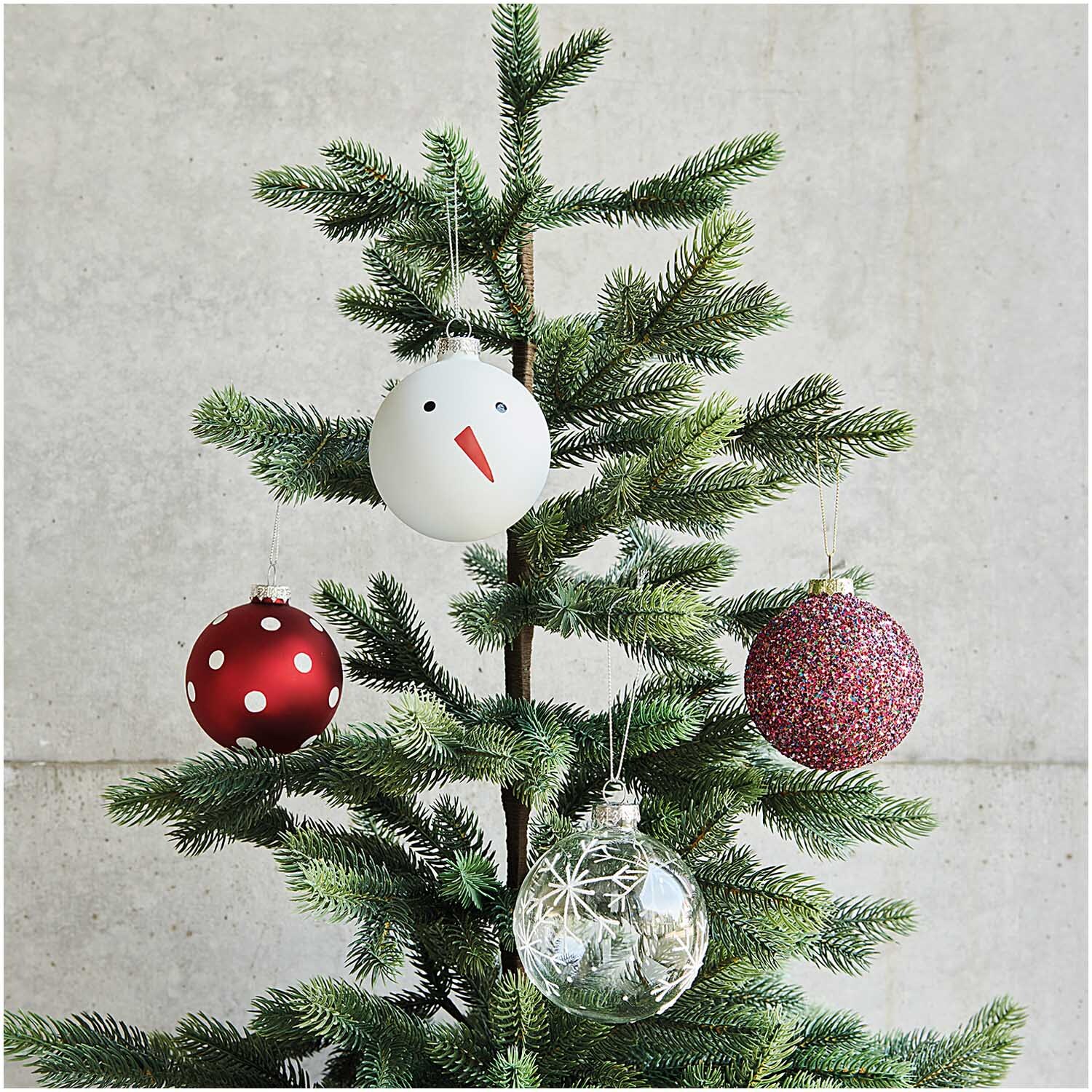 Glaskugel Baumschmuck Schneemann 8cm