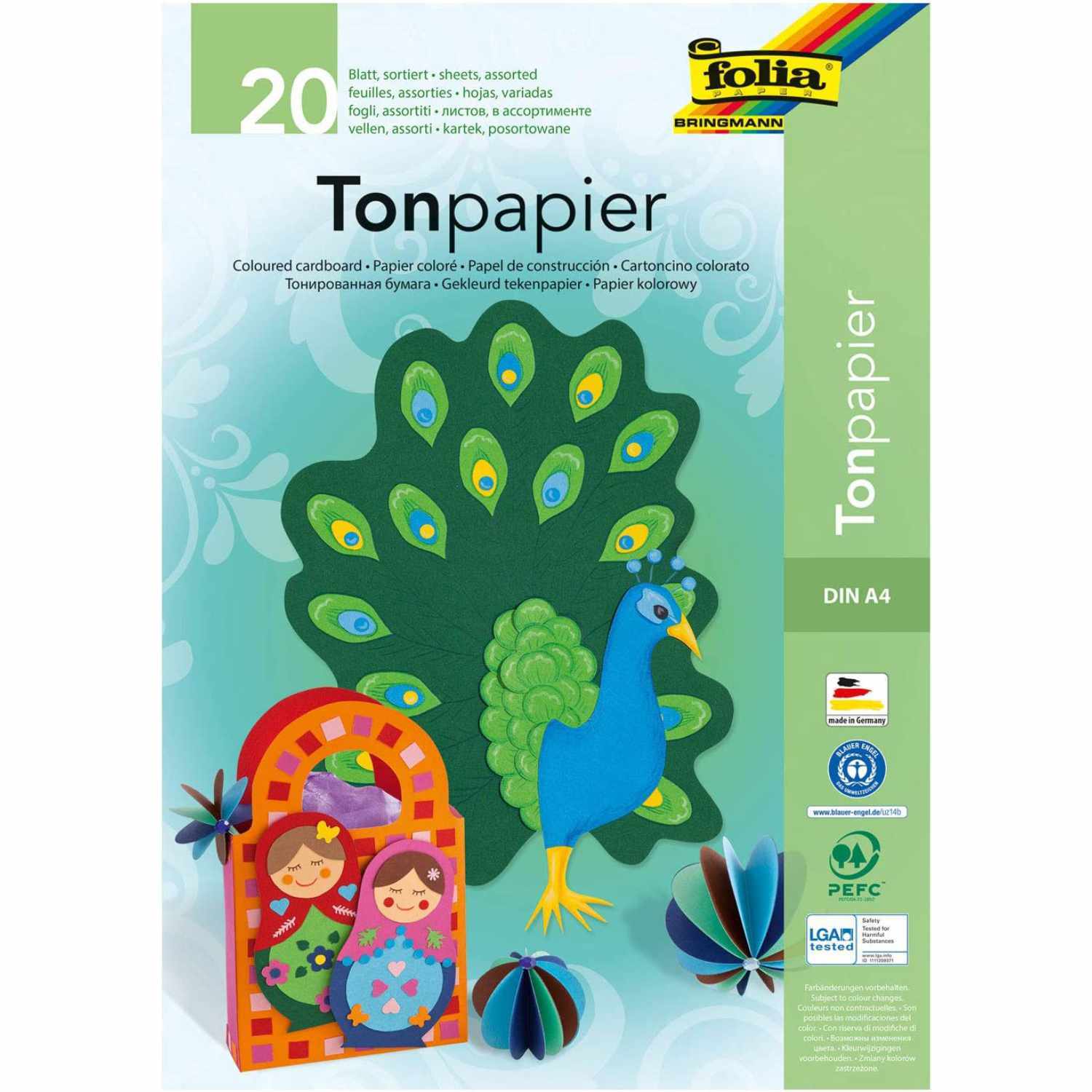 Tonpapierblock DIN A4 20 Blatt