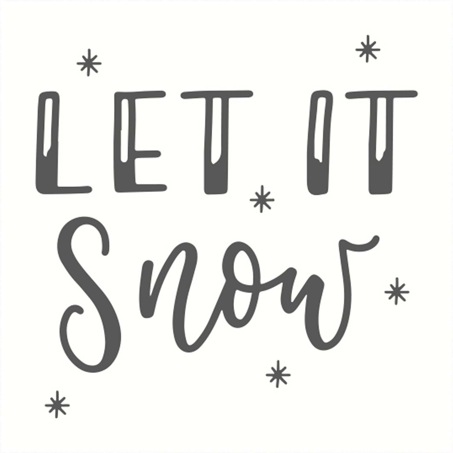 Stempel Let it snow weiß 45x45mm