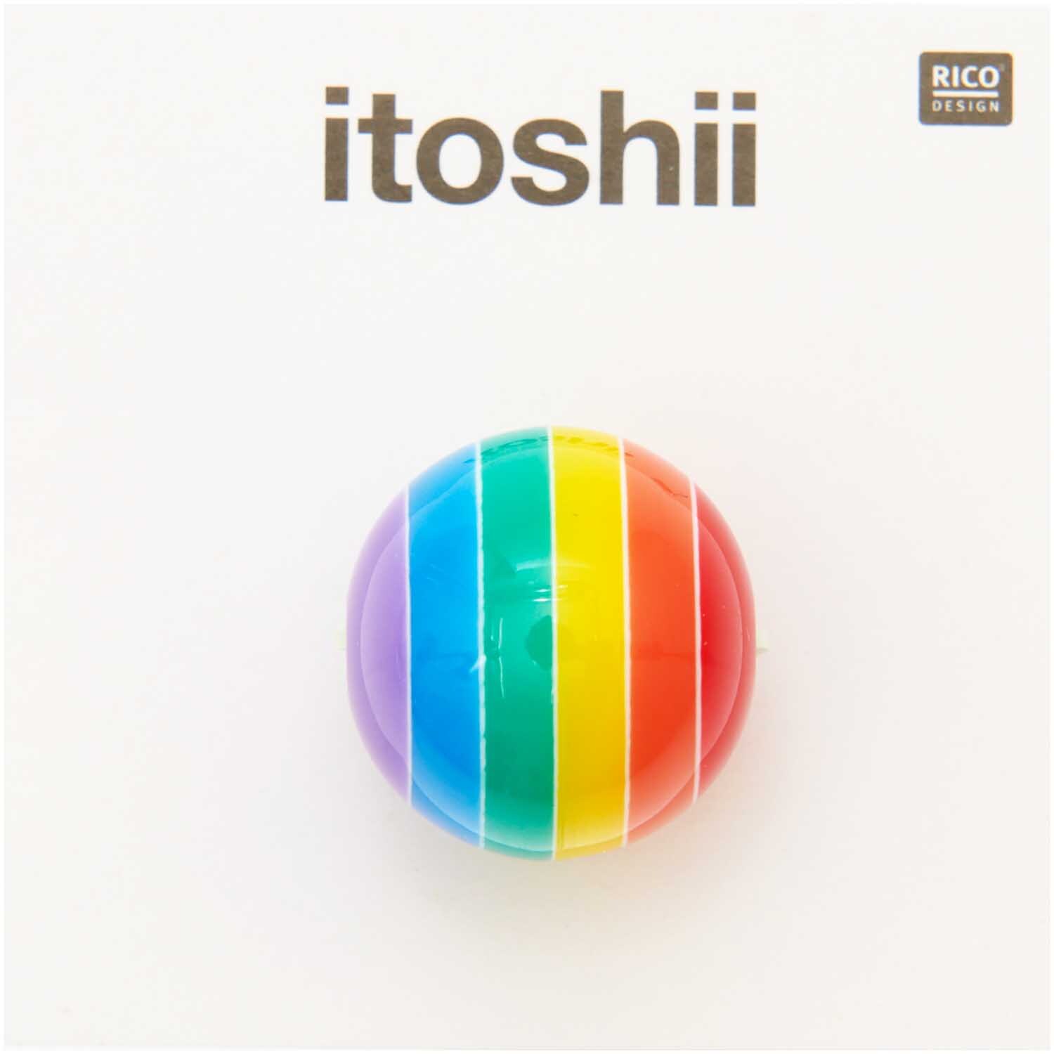 itoshii Regenbogen Perle rund 18mm 1 Stück