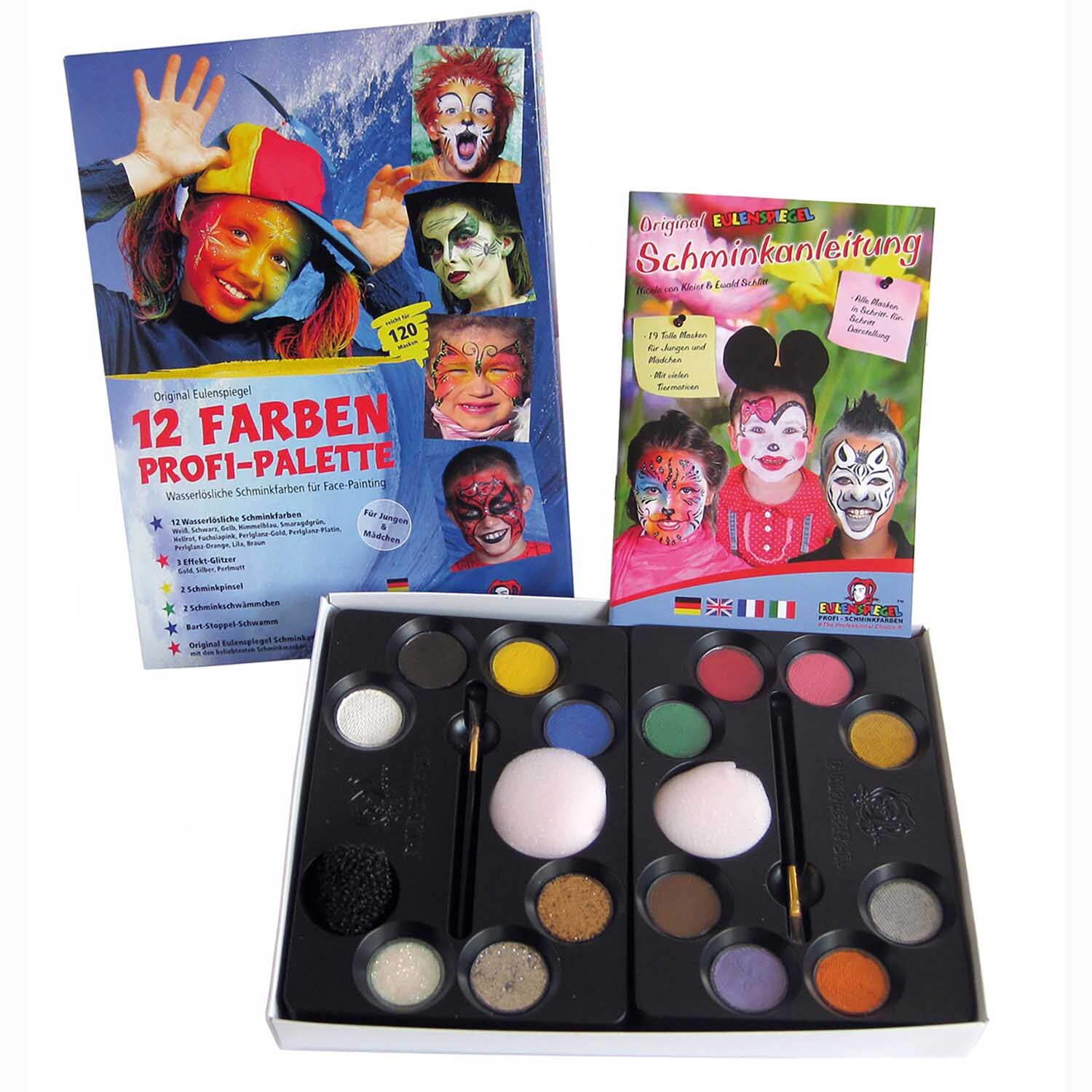 Profi Schminkpalette mit Effektfarben