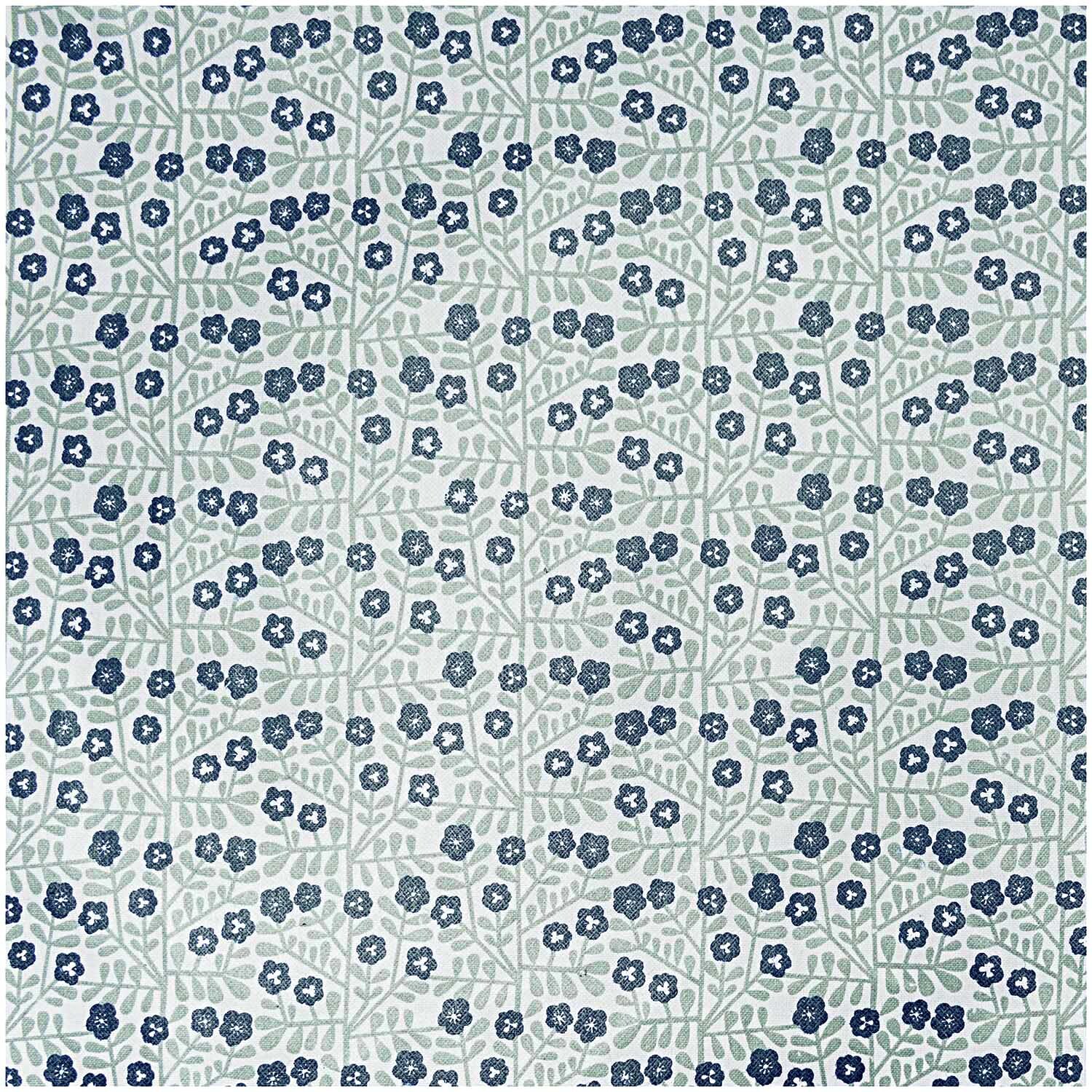 Druckstoff Blumen grün-blau 25x70cm beschichtet