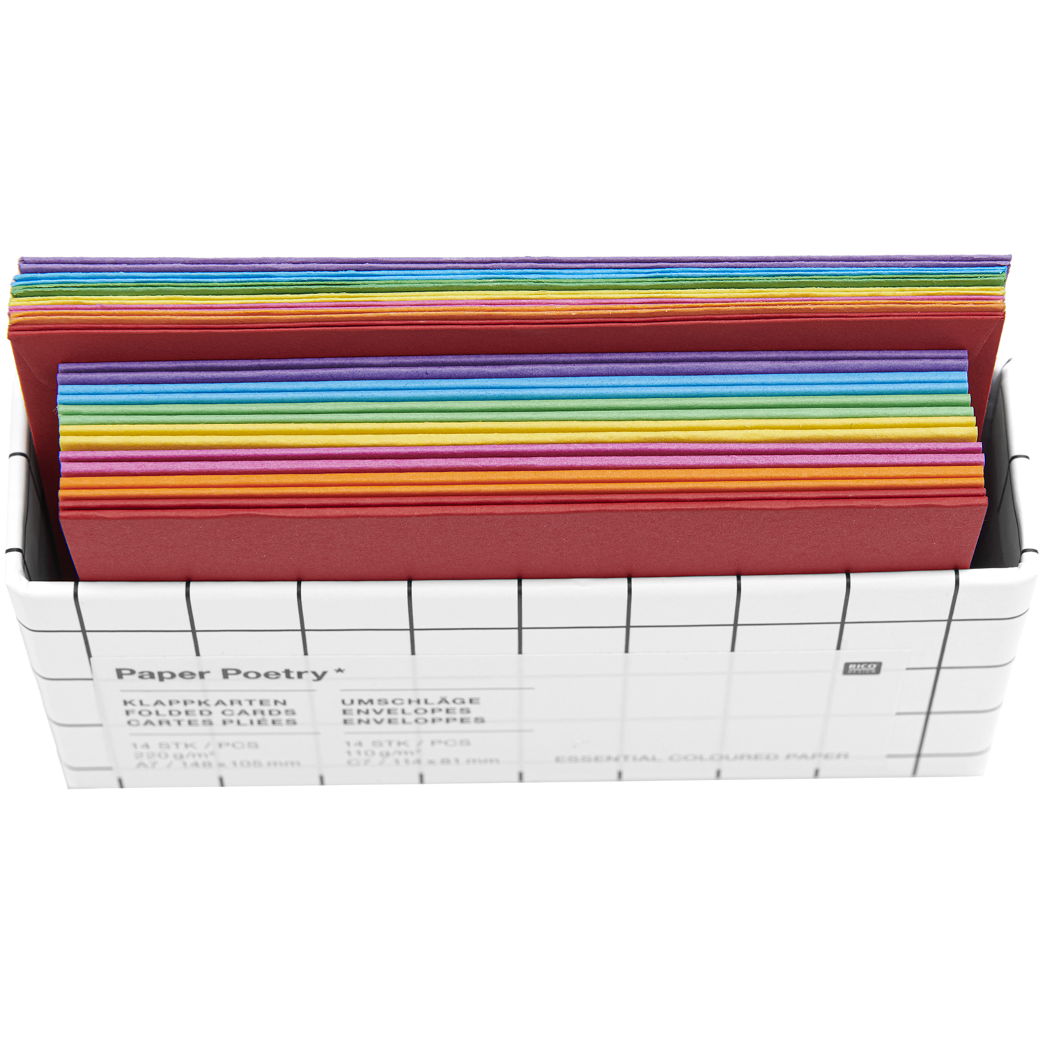 Paper Poetry Kartenset Rainbow classic A7/C7 28teilig