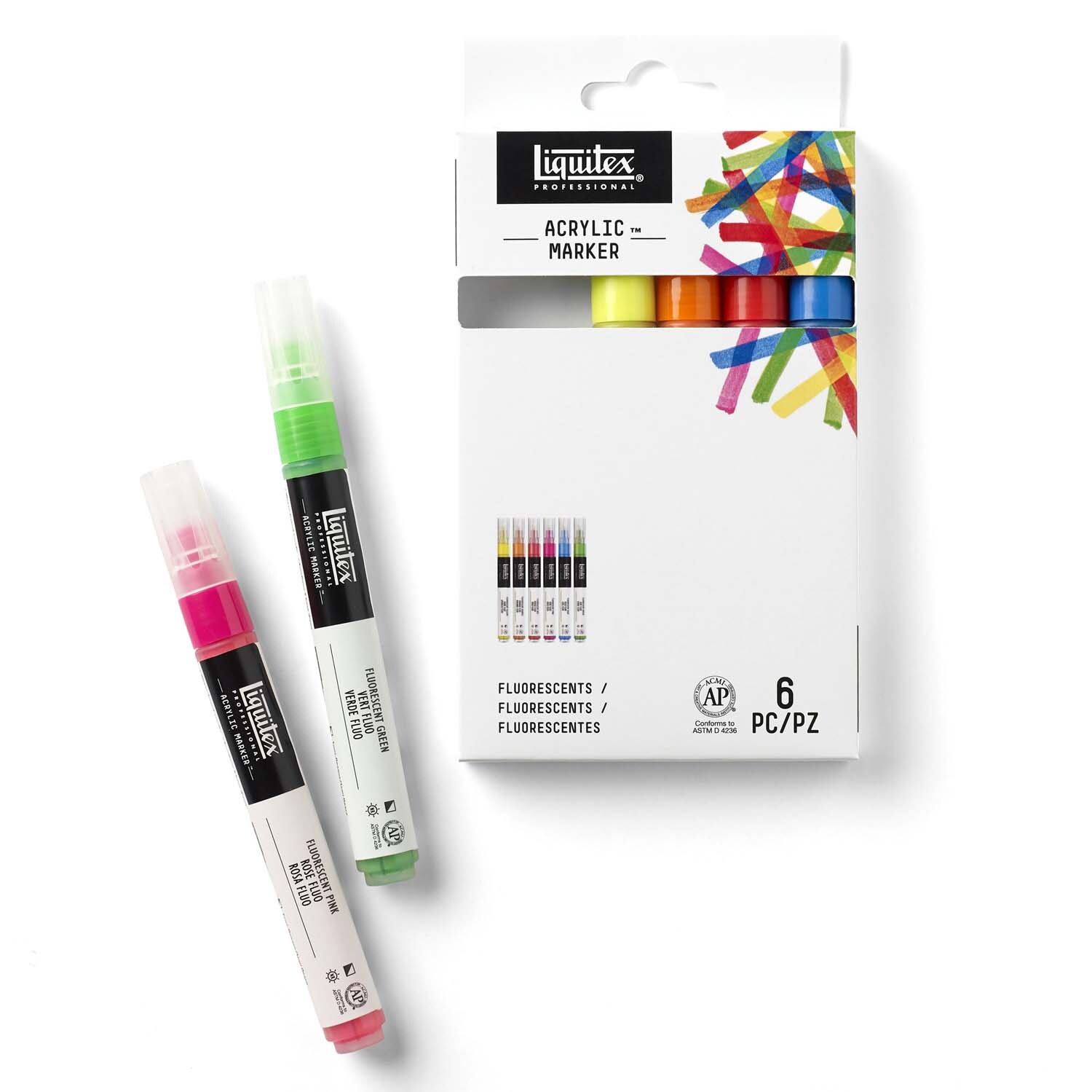 Paint Acryl Marker Fluo-Set fein 6 Stück