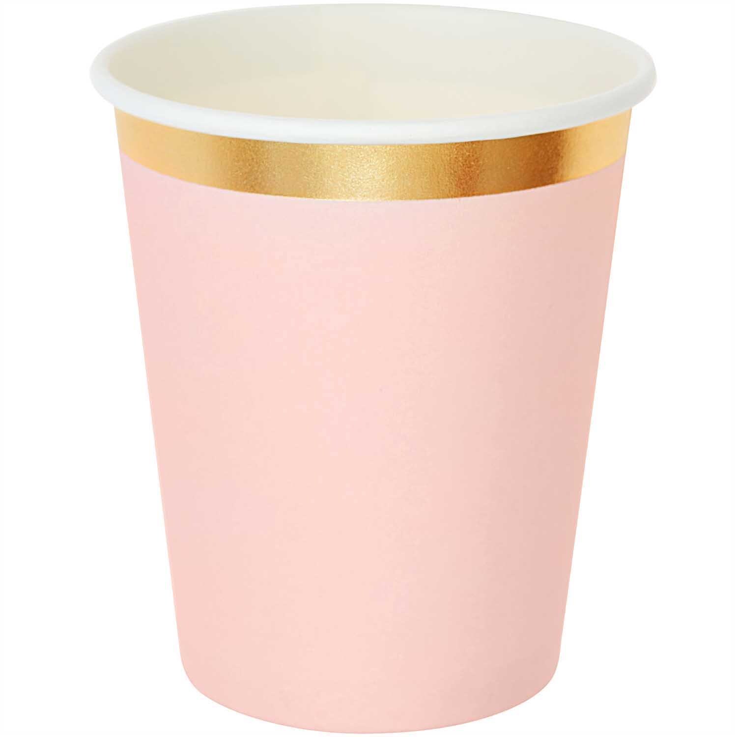 Pappbecher rosa-gold 250ml 10 Stück