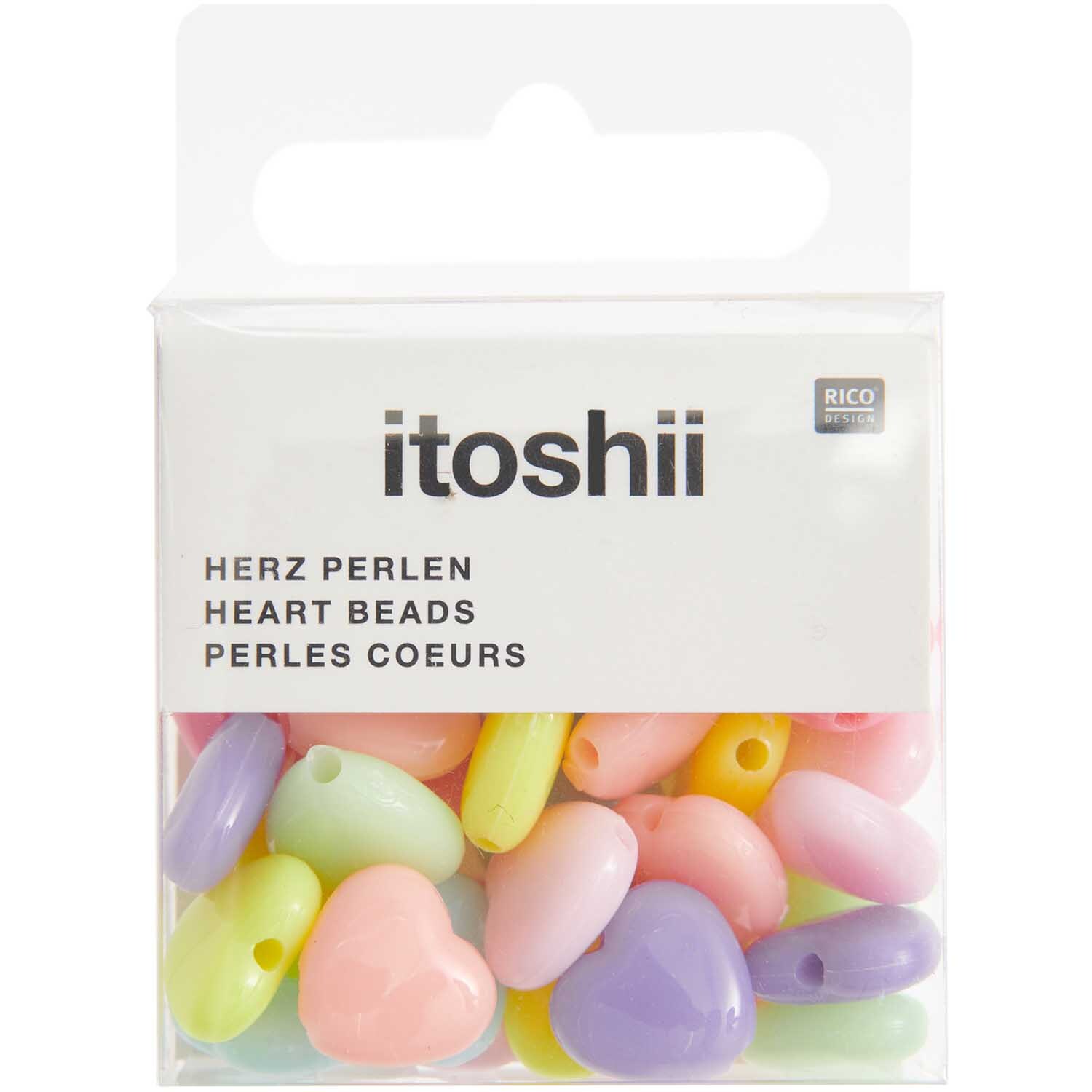 itoshii Herz Perlen pastell 12x11x5mm 35 Stück