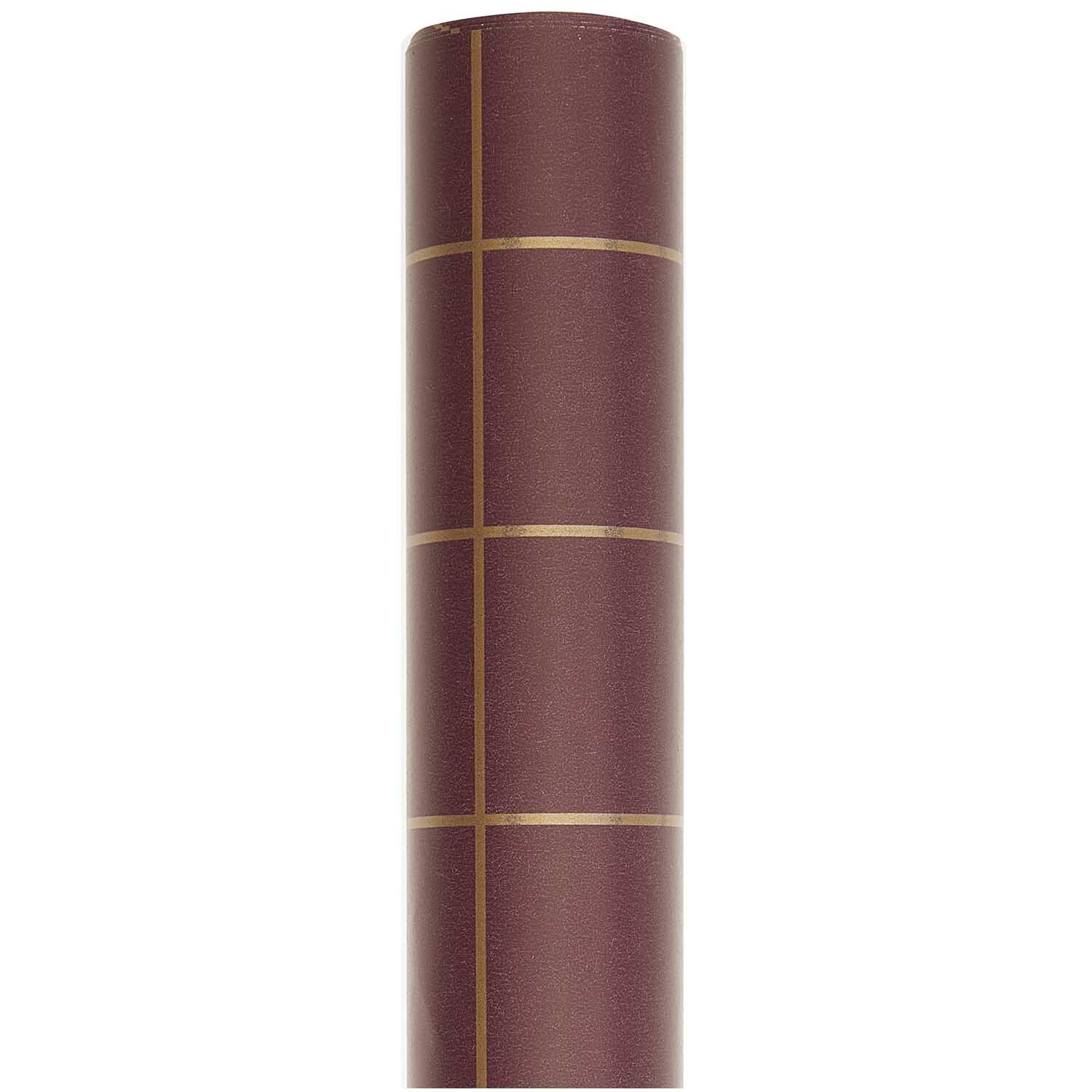 Paper Poetry Geschenkpapier Raster bordeaux-gold 70cm 2m 80g/m²