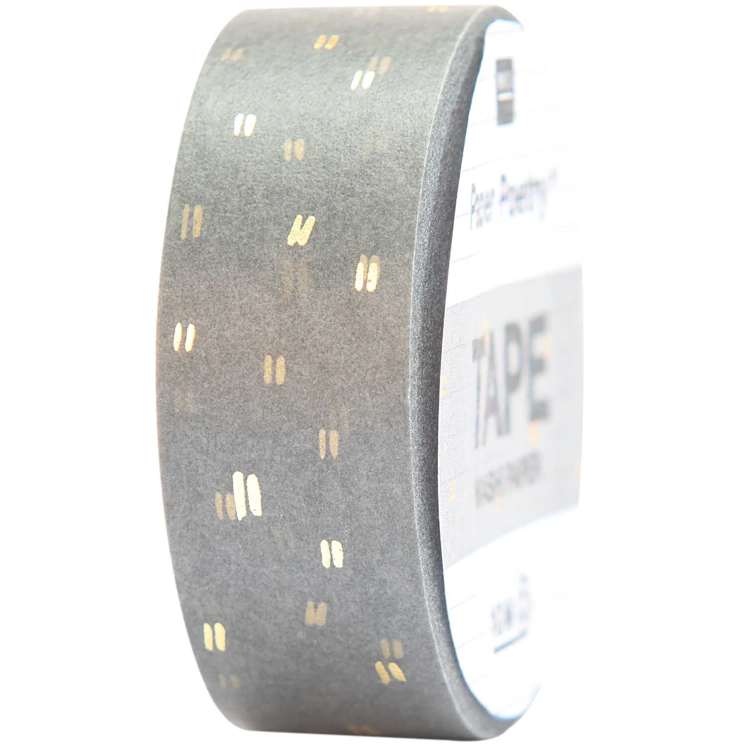 Paper Poetry Tape Struktur grau-gold 1,5cm 10m