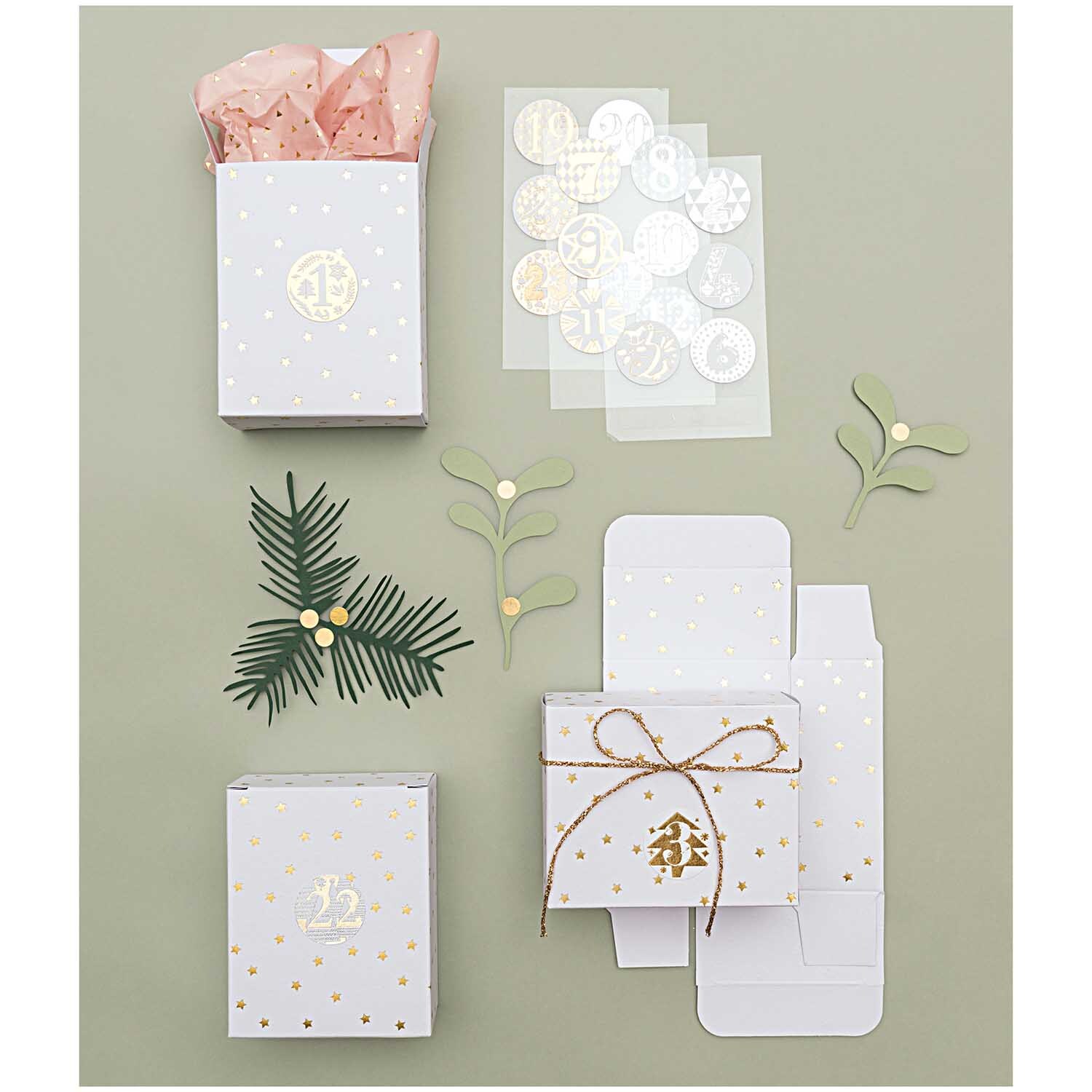 Paper Poetry Adventskalender Boxen Set 24teilig