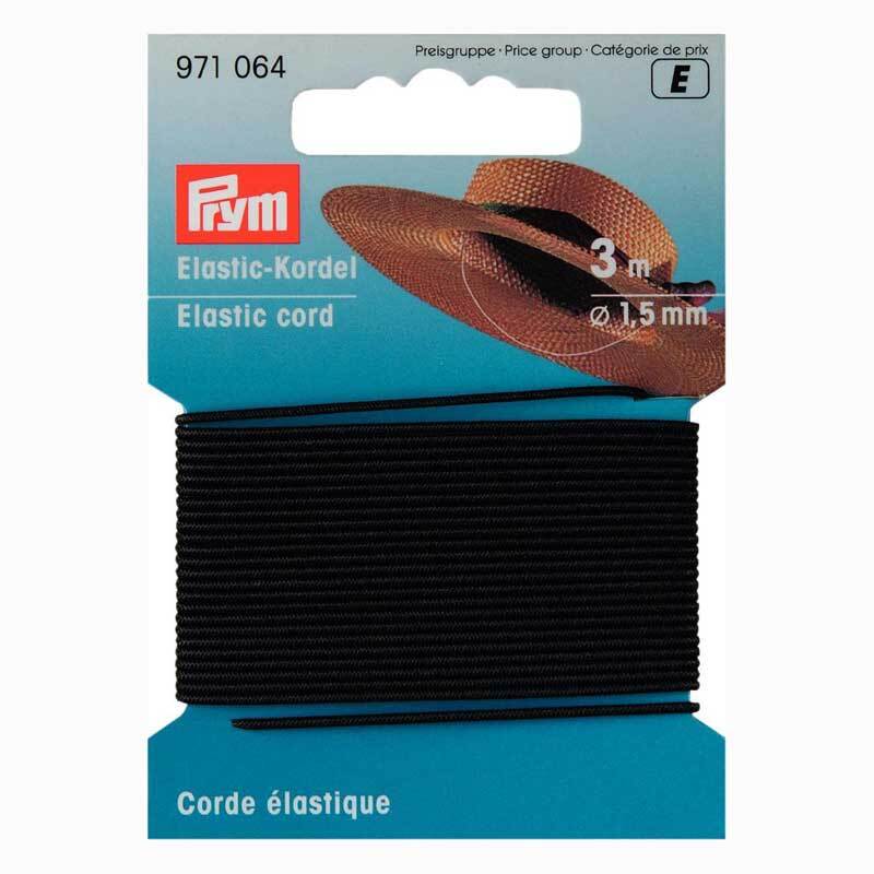 Elastic Kordel Gummi schwarz 1,5mm 3m