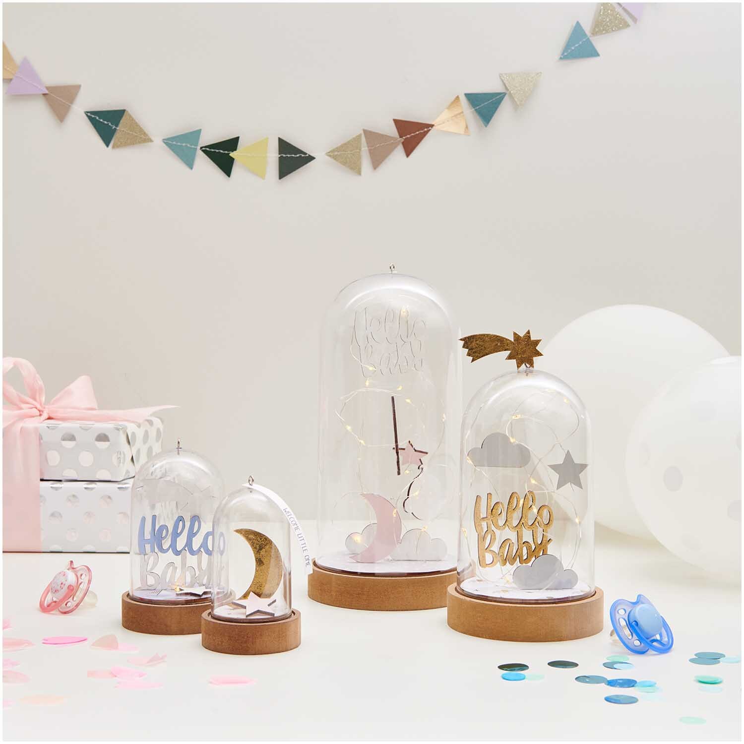 Holzdeko Set Hello Baby 7-teilig