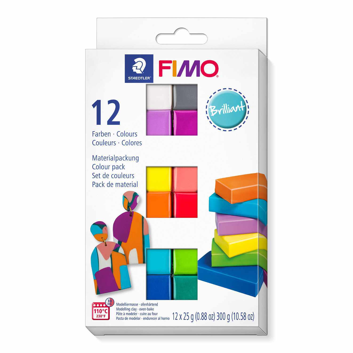 FIMO soft Set-Brilliant-Colours 12 Halbblöcke