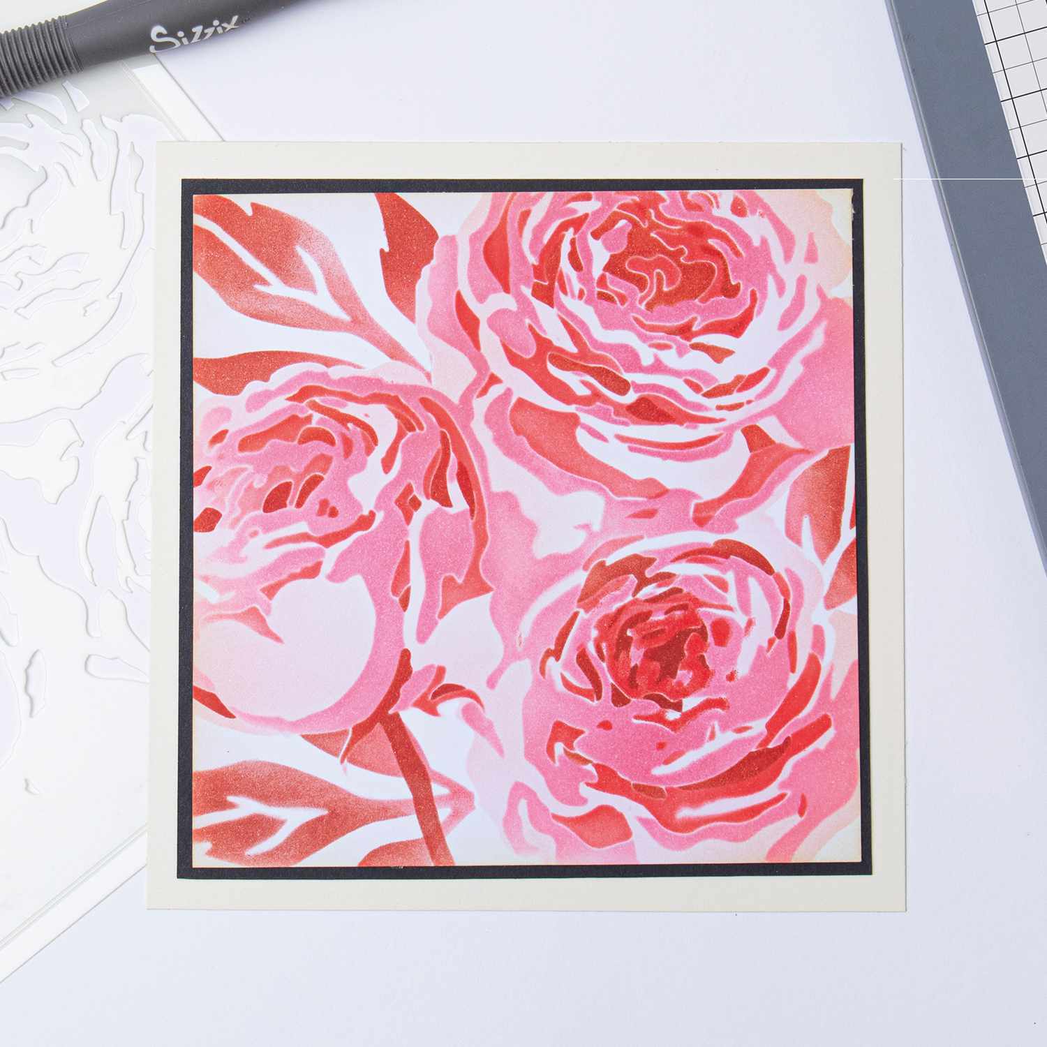 Layered Stencils Layered Peony by Olivia