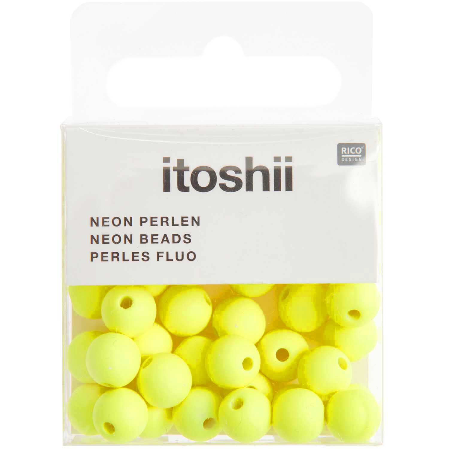 itoshii Kunststoffperlen neon 8mm 40 Stück