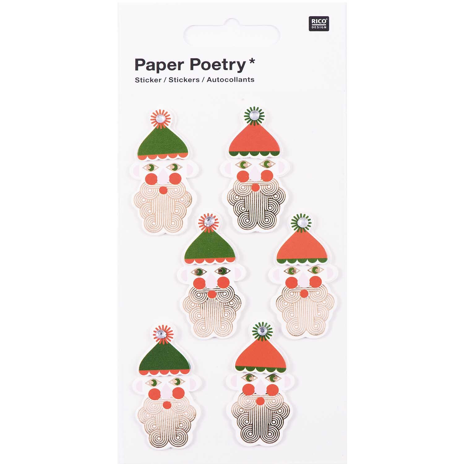 Paper Poetry 3D Sticker Nikolaus Hot Foil