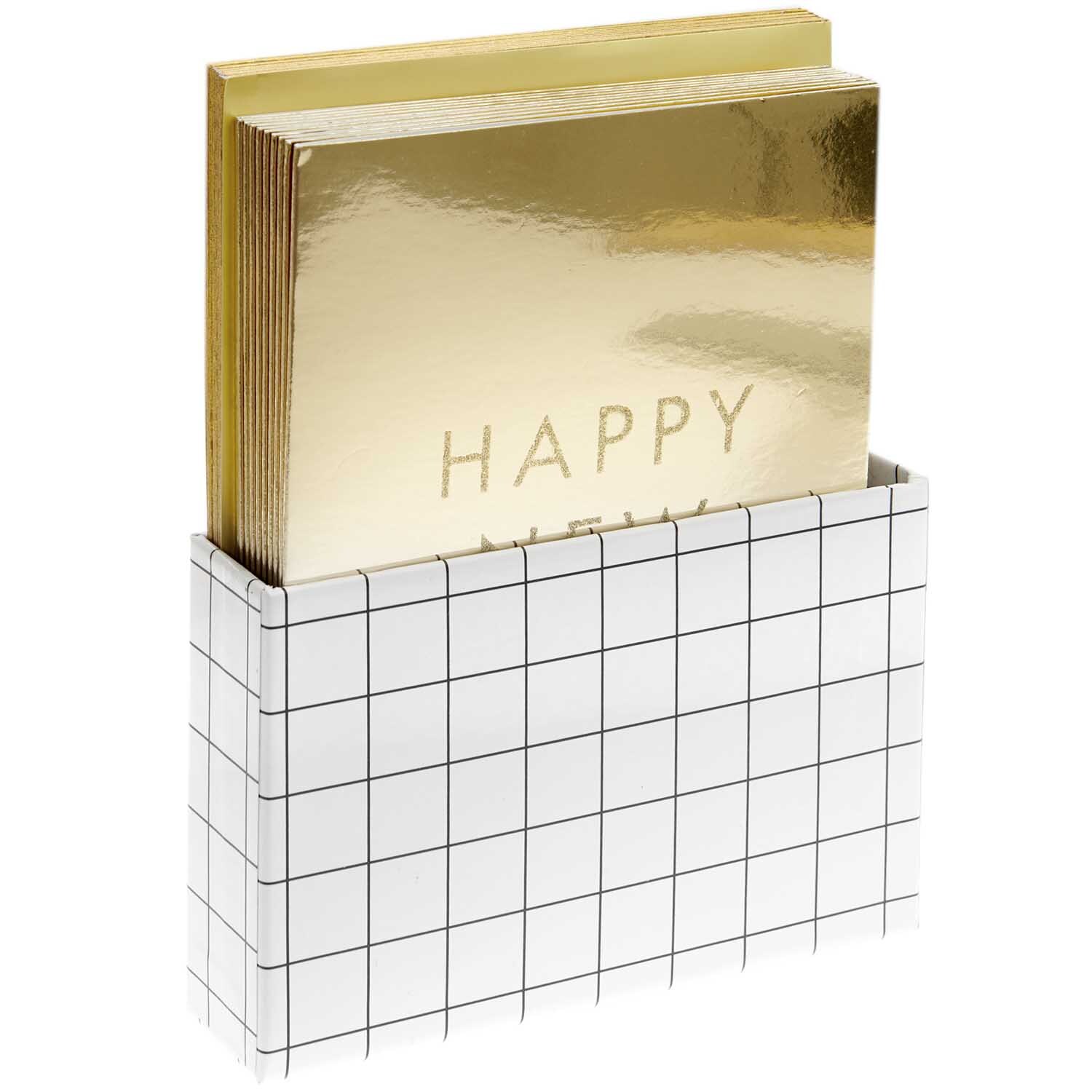 Paper Poetry Kartenset Happy New Year gold 20teilig