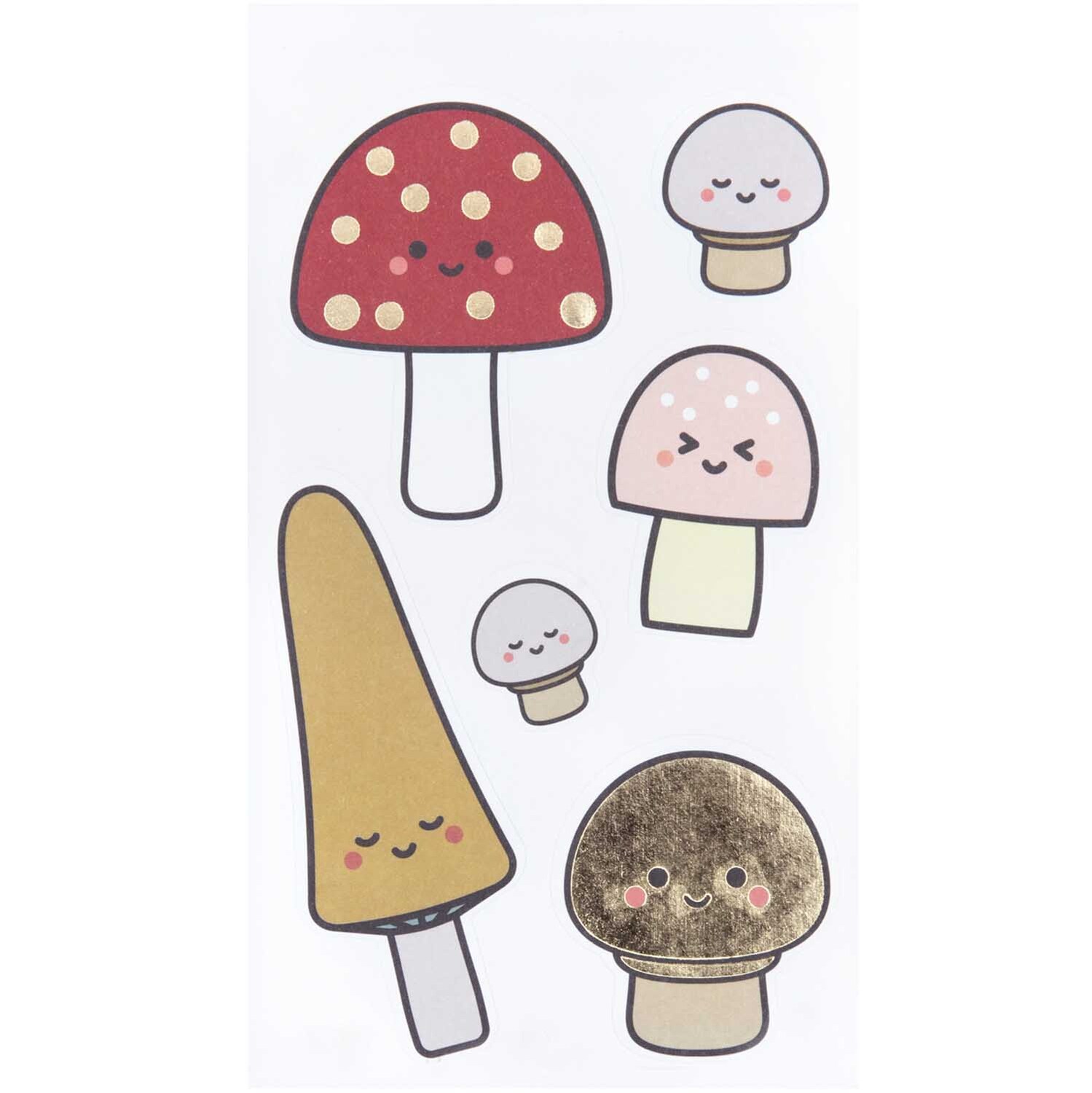 Paper Poetry Sticker Pilze Kawaii 4 Blatt