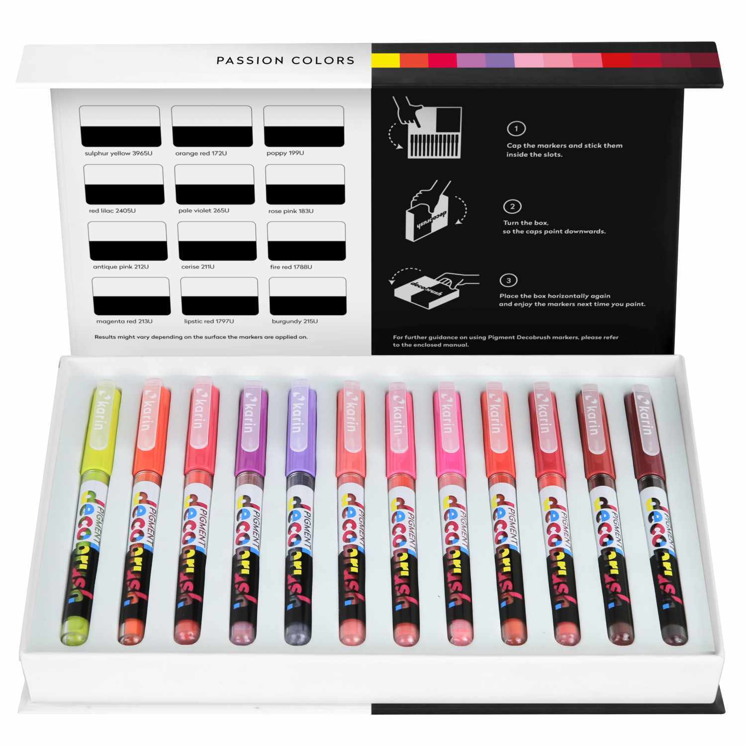 PIGMENT Deco Brush Marker Passion Colors Set 12 Farben